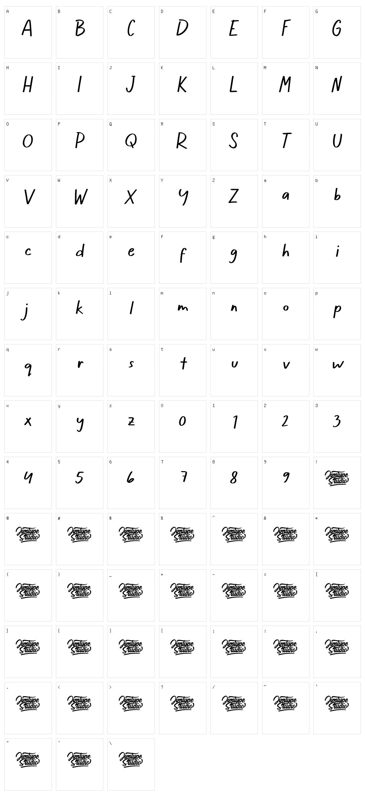 Lillybonie Character Set
