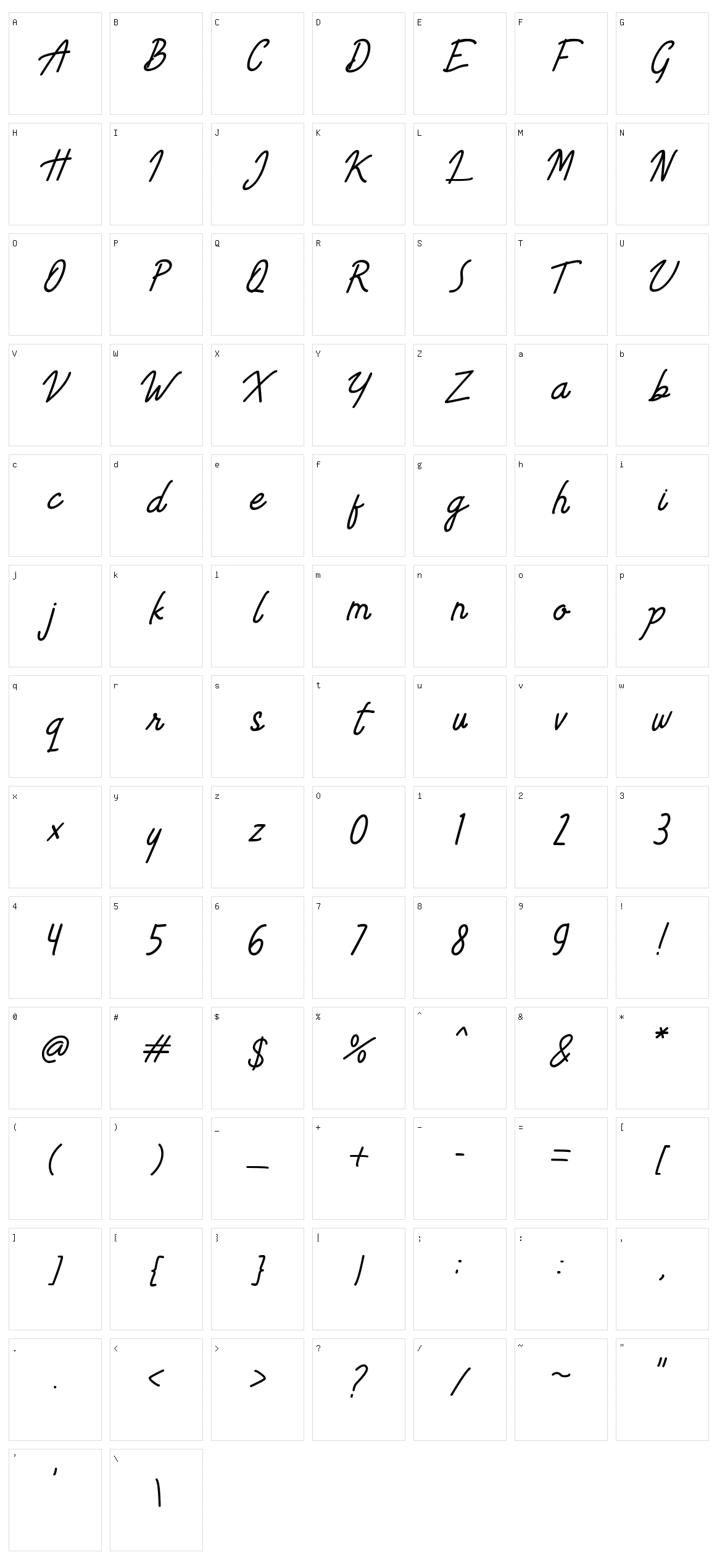 Limestone Ridge Script Press Character Set