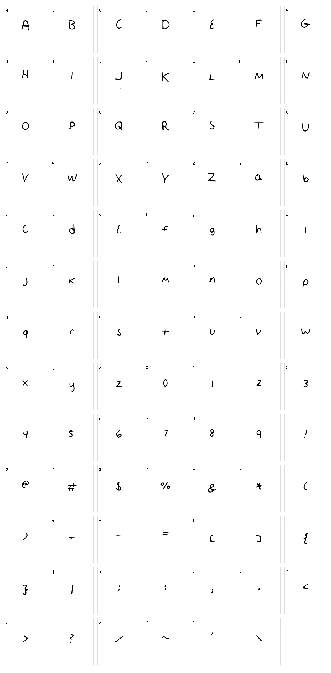 Linny Character Set
