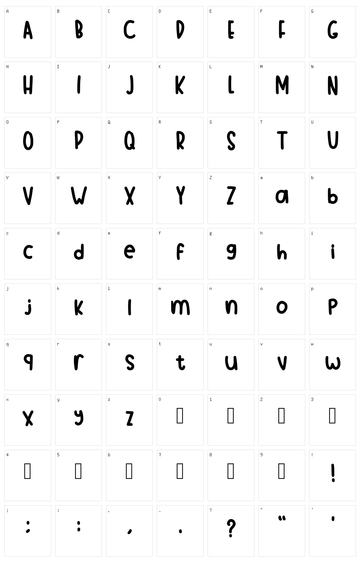 Lio Handwritting Character Set