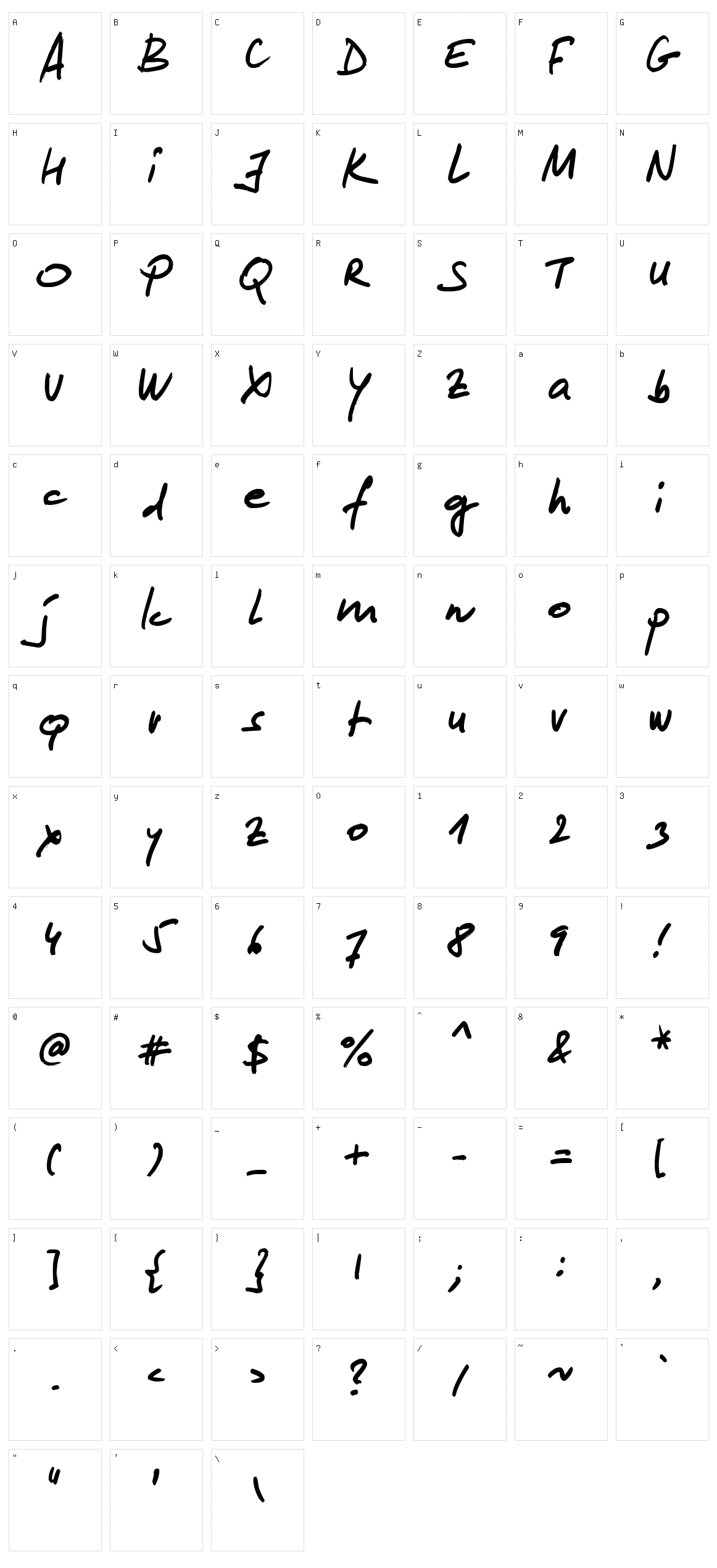 Lipsum Character Set