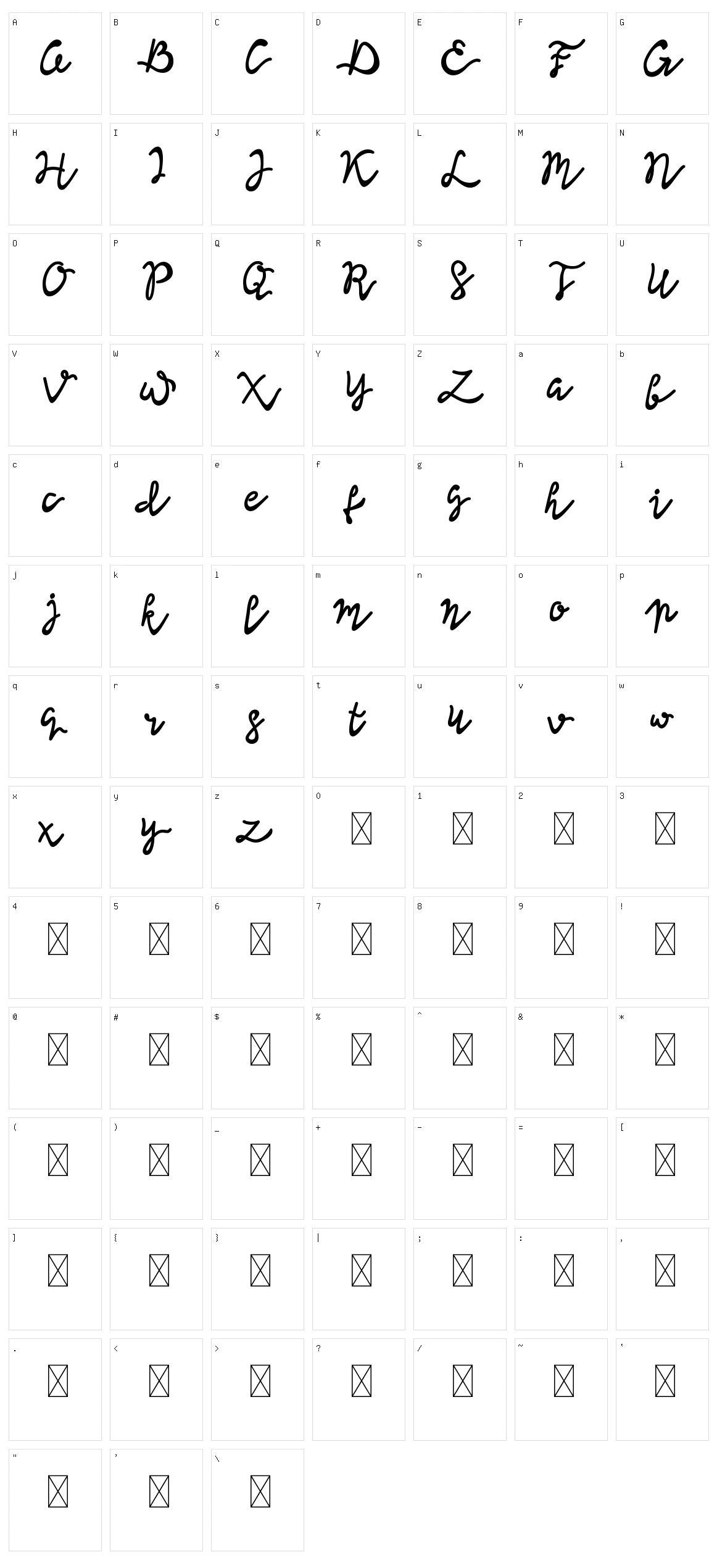 Lisna Character Set