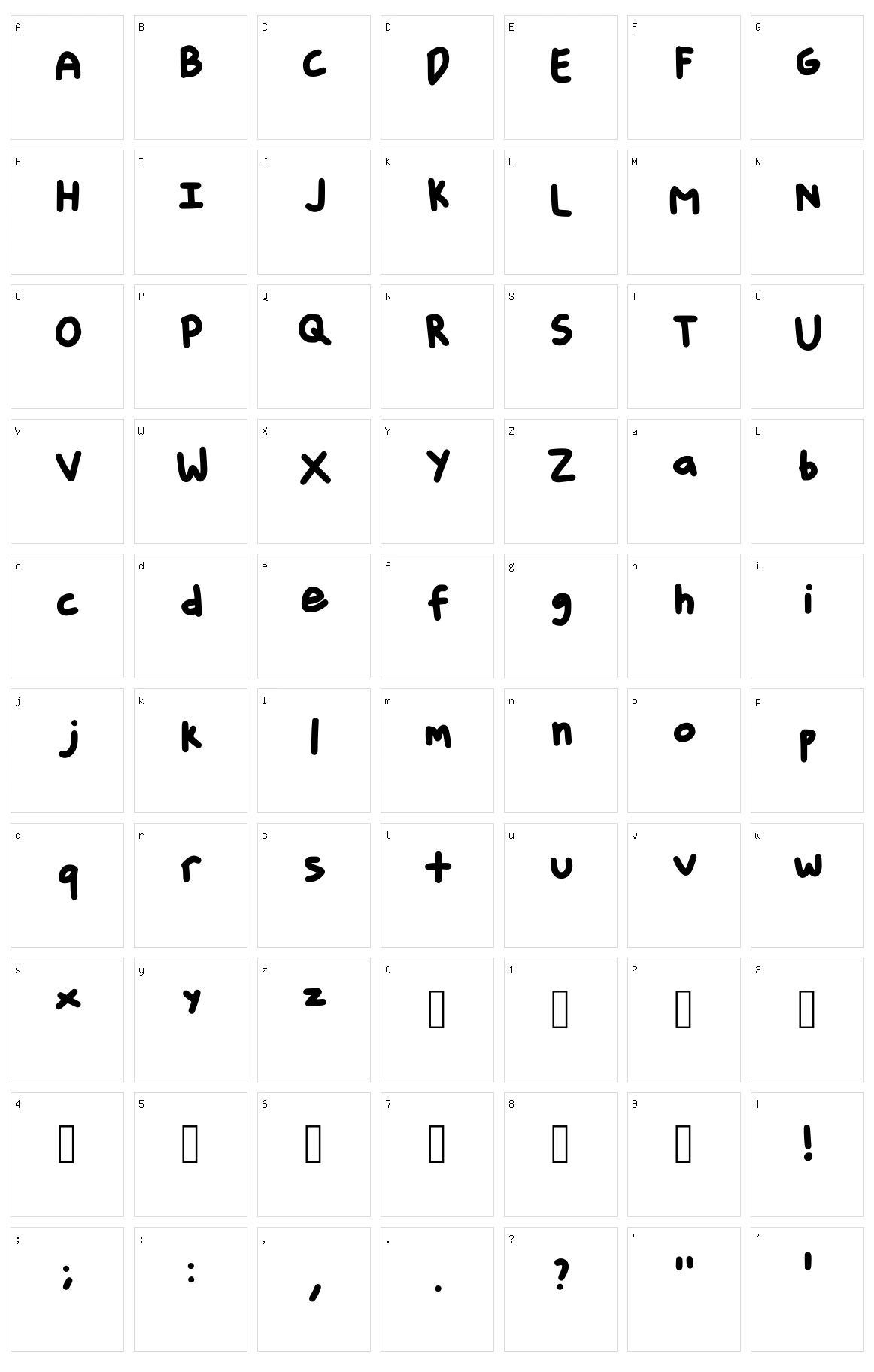 Little Bean Character Set