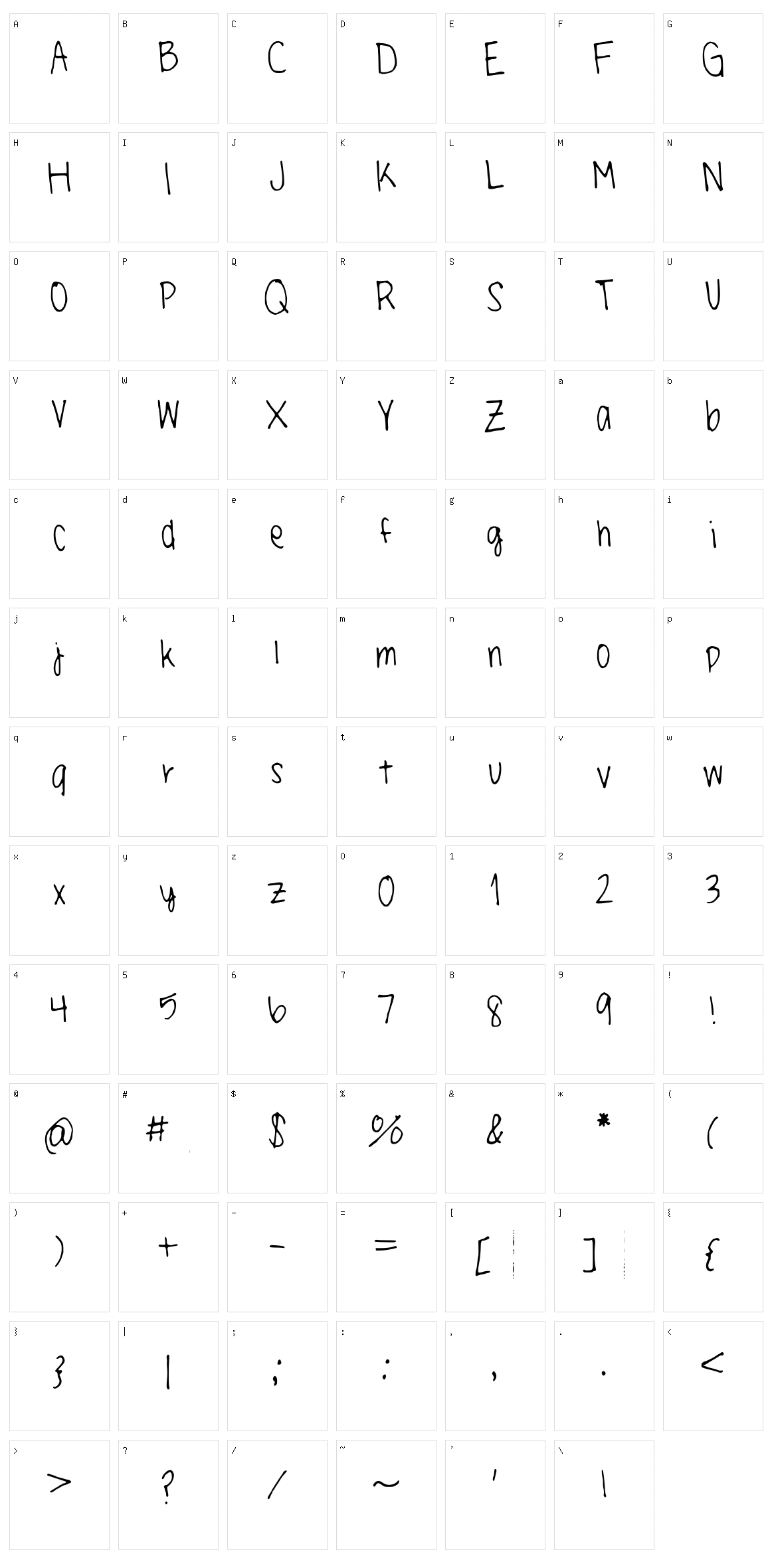Little Miss Paper Moons Handwriting Character Set