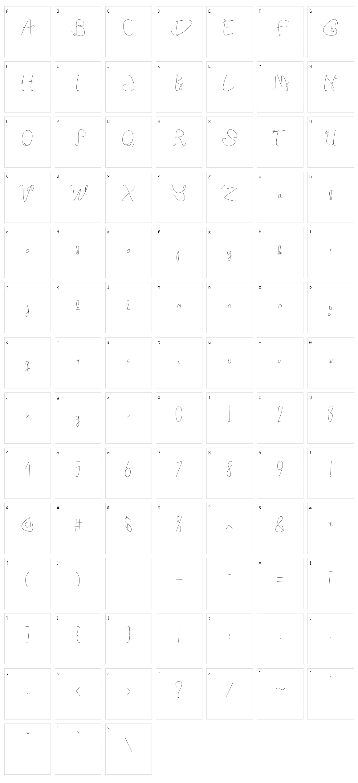 Live Script Character Set