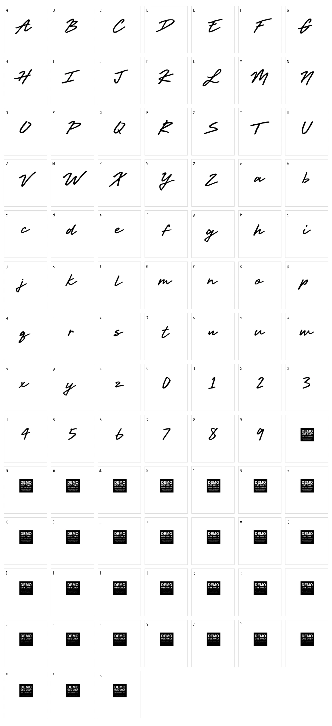 Live Wire Character Set