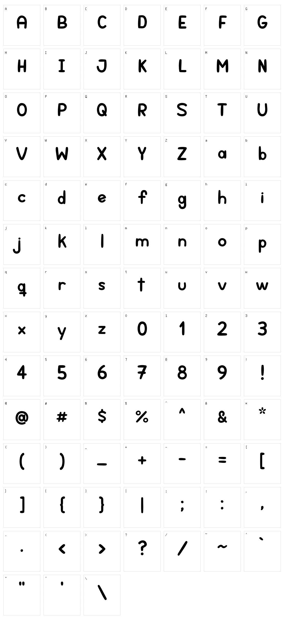 Lola Sans Character Set