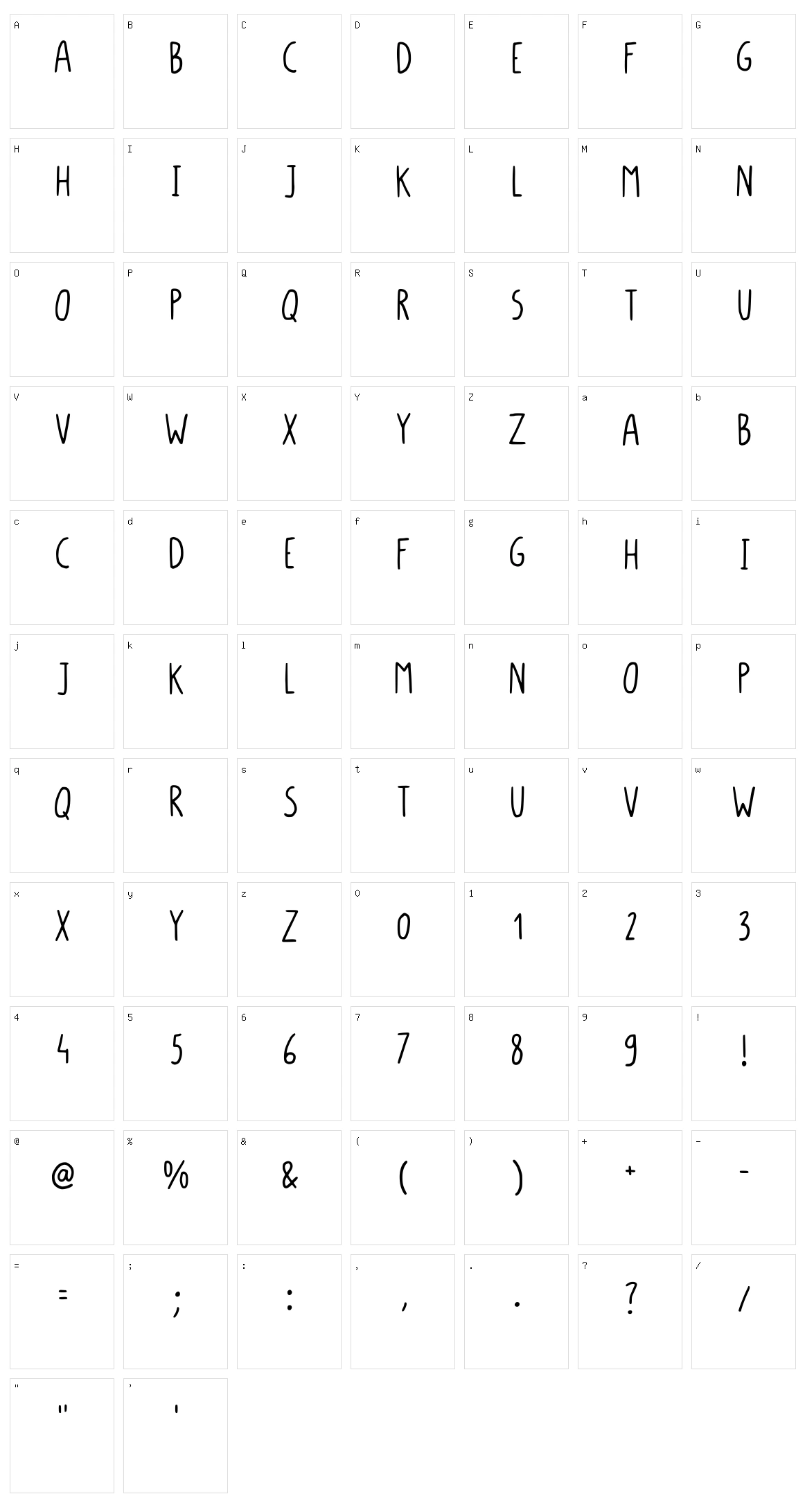 Long Baton Character Set