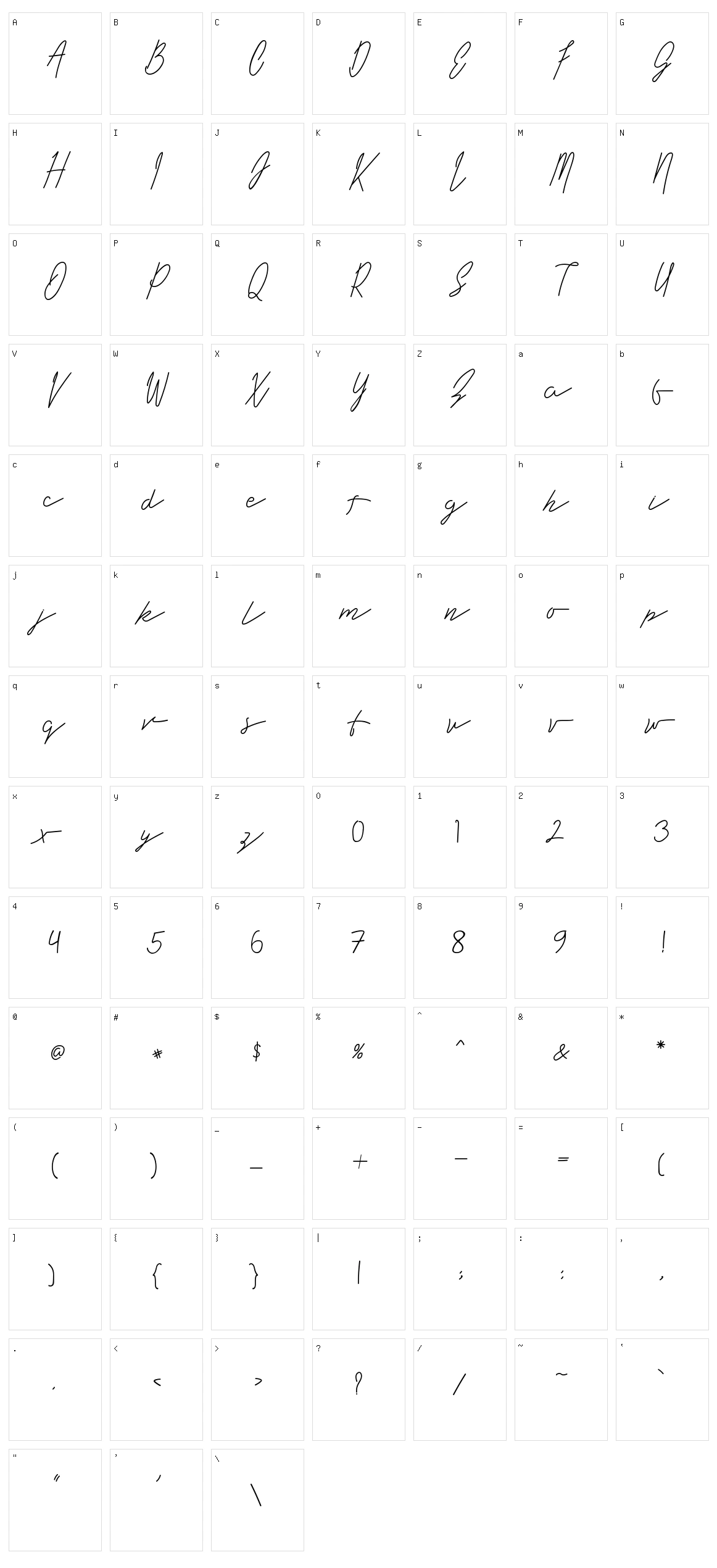 Long Liner Character Set