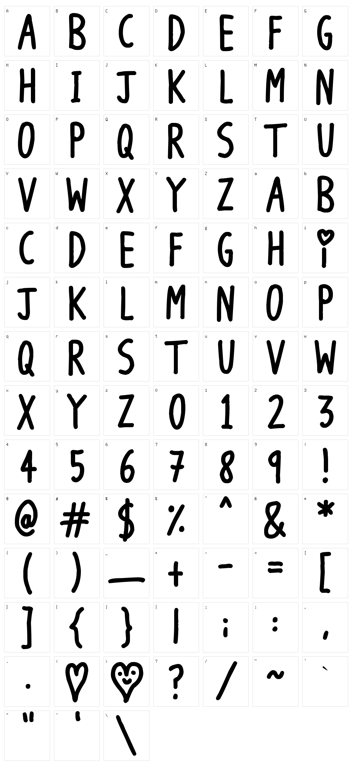 Long Loving Letters Character Set