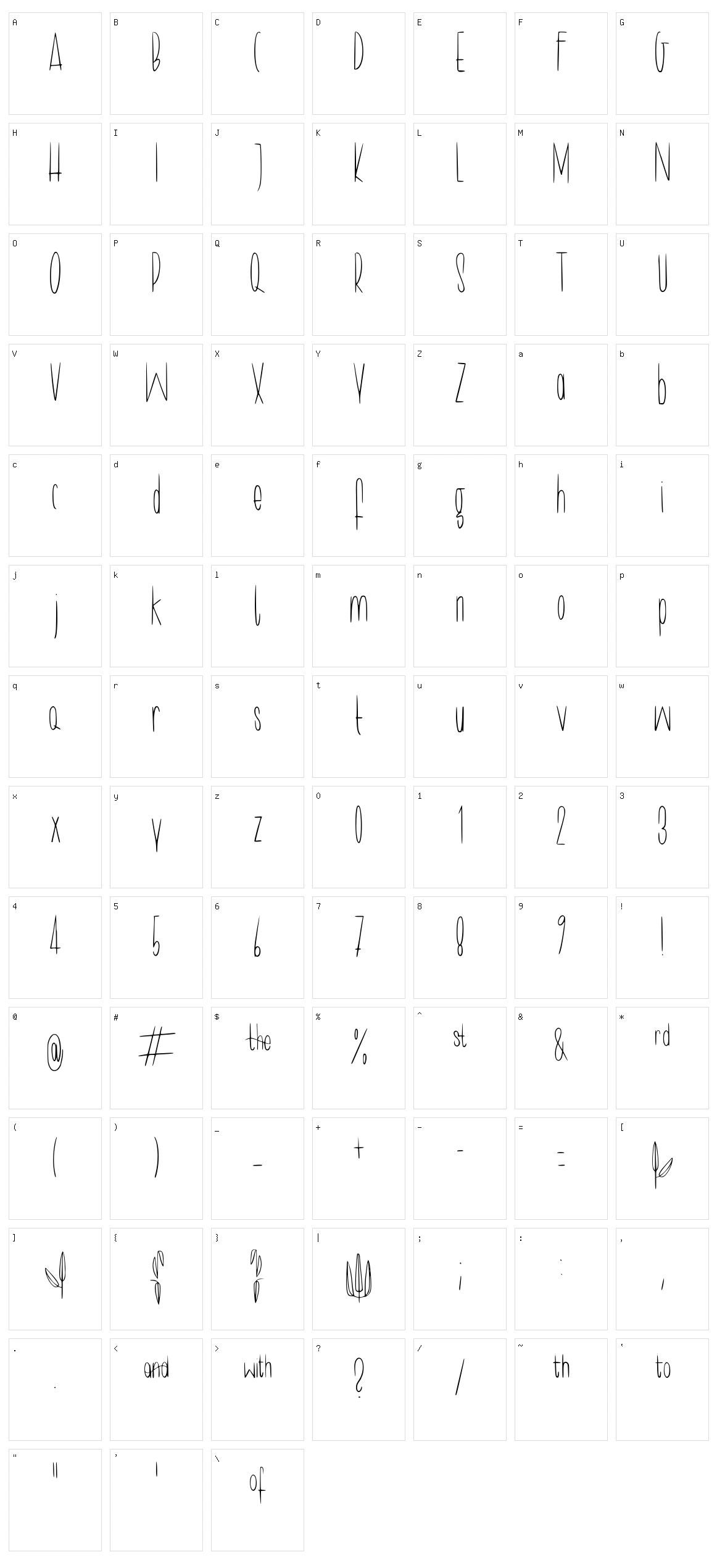 Longy Character Set