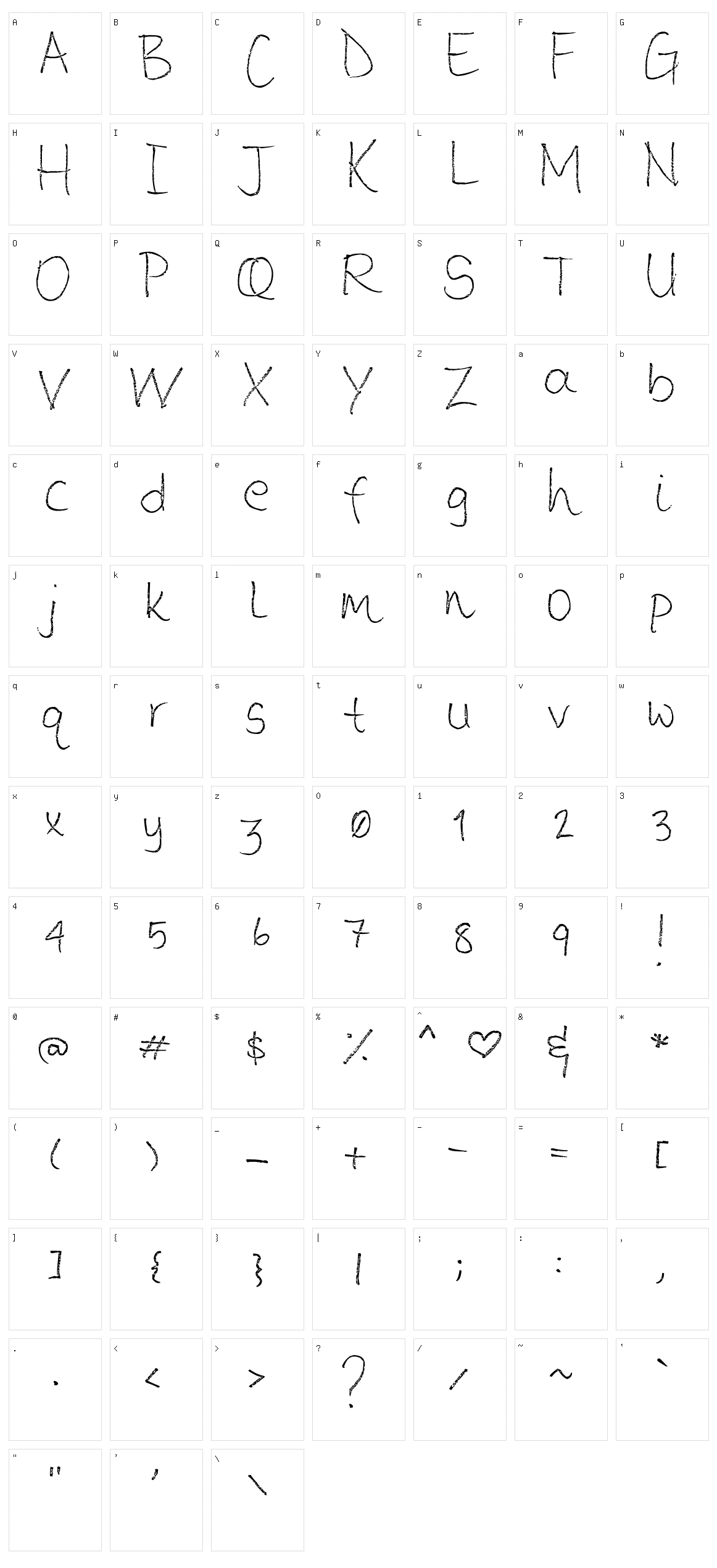 Loose Typewriter Character Set