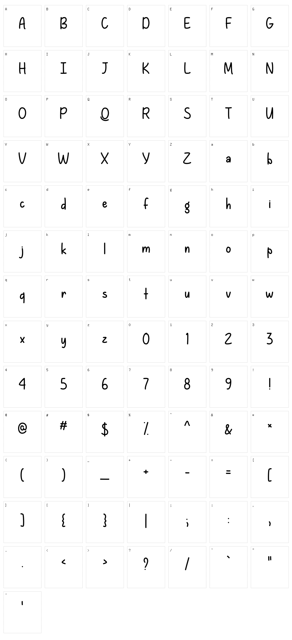Losing Grip Character Set