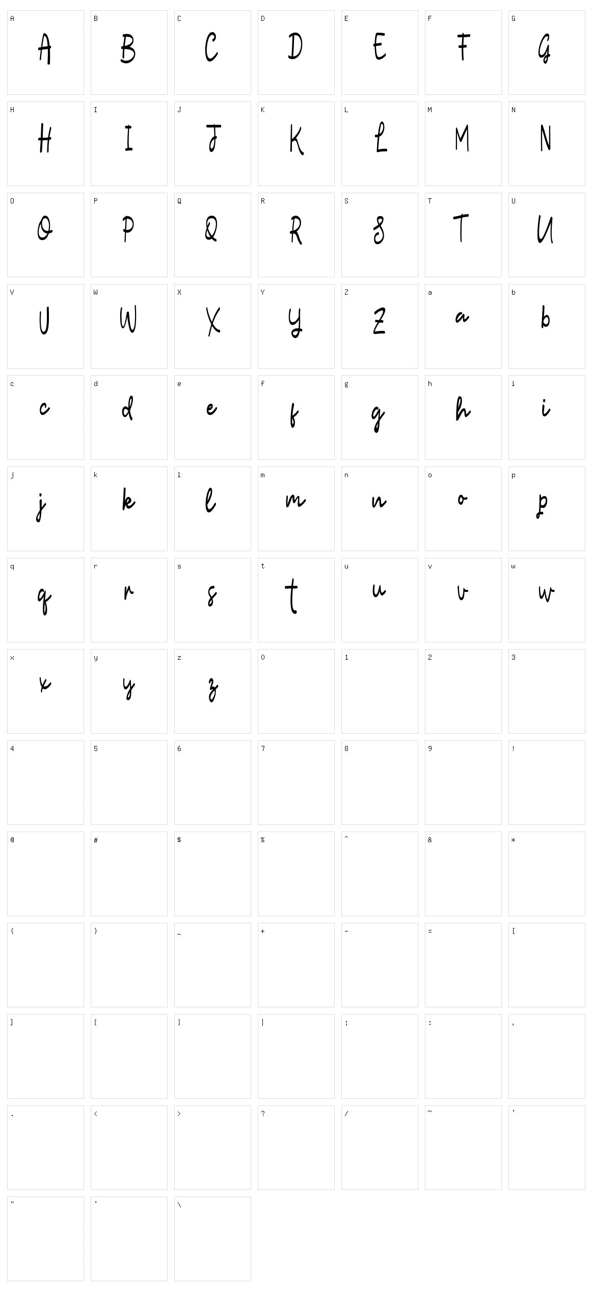 Lostera Character Set