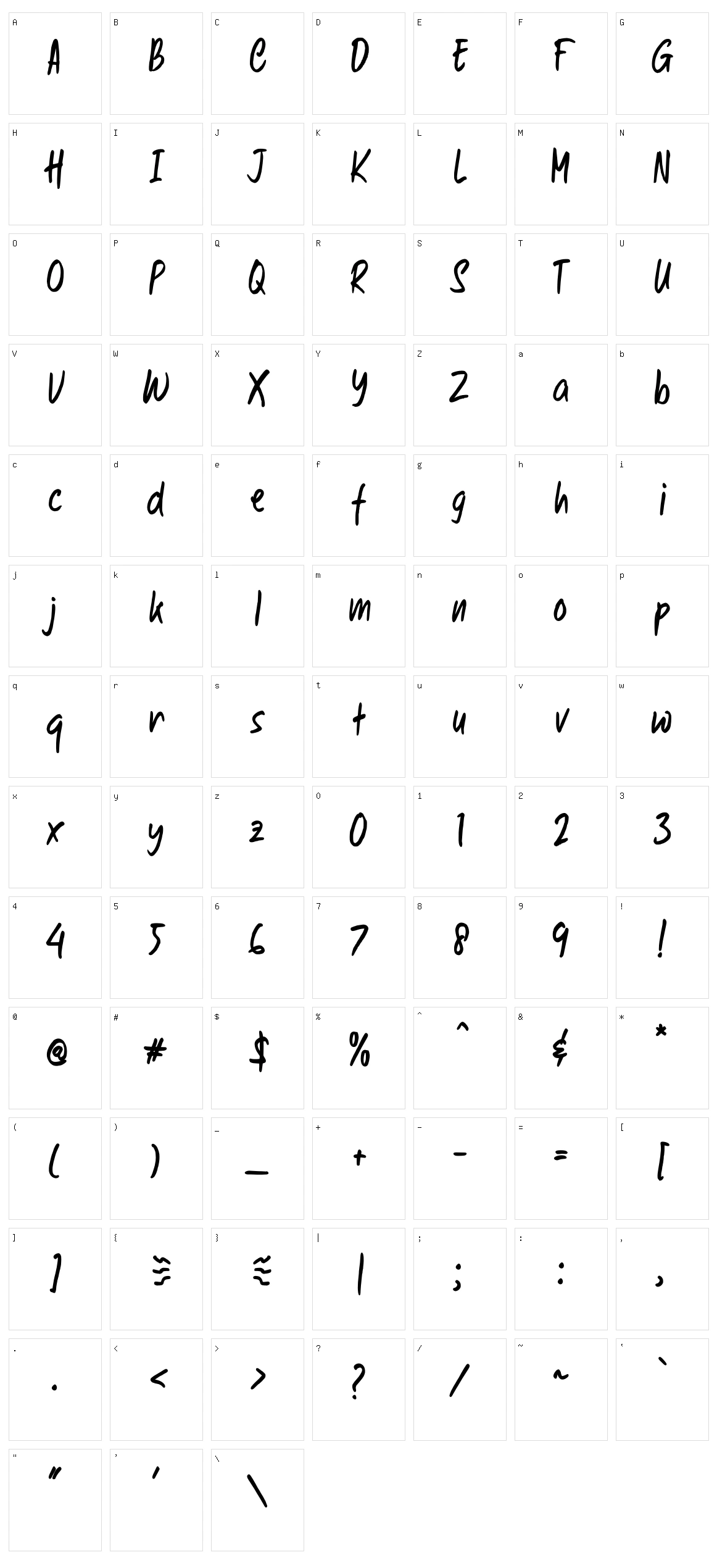 Loudshouter Character Set