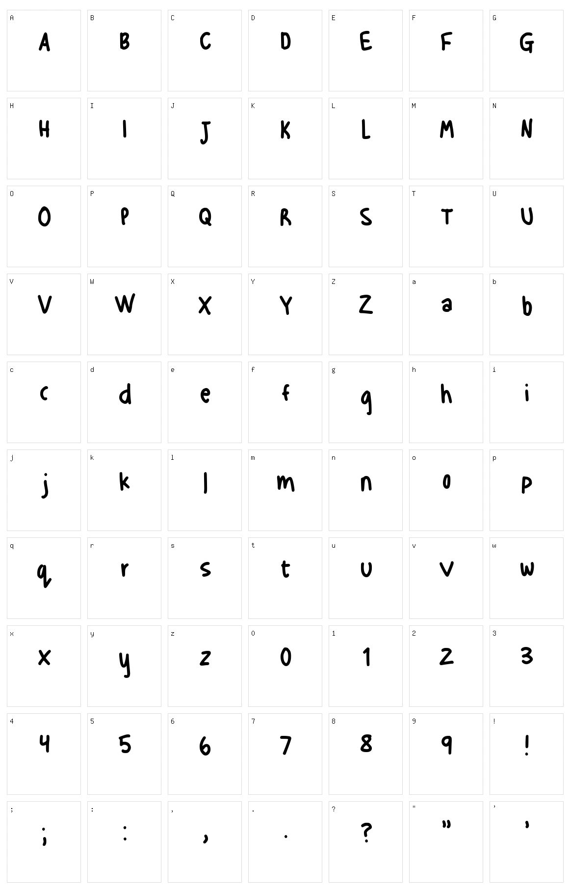 Louies Handwriting Character Set