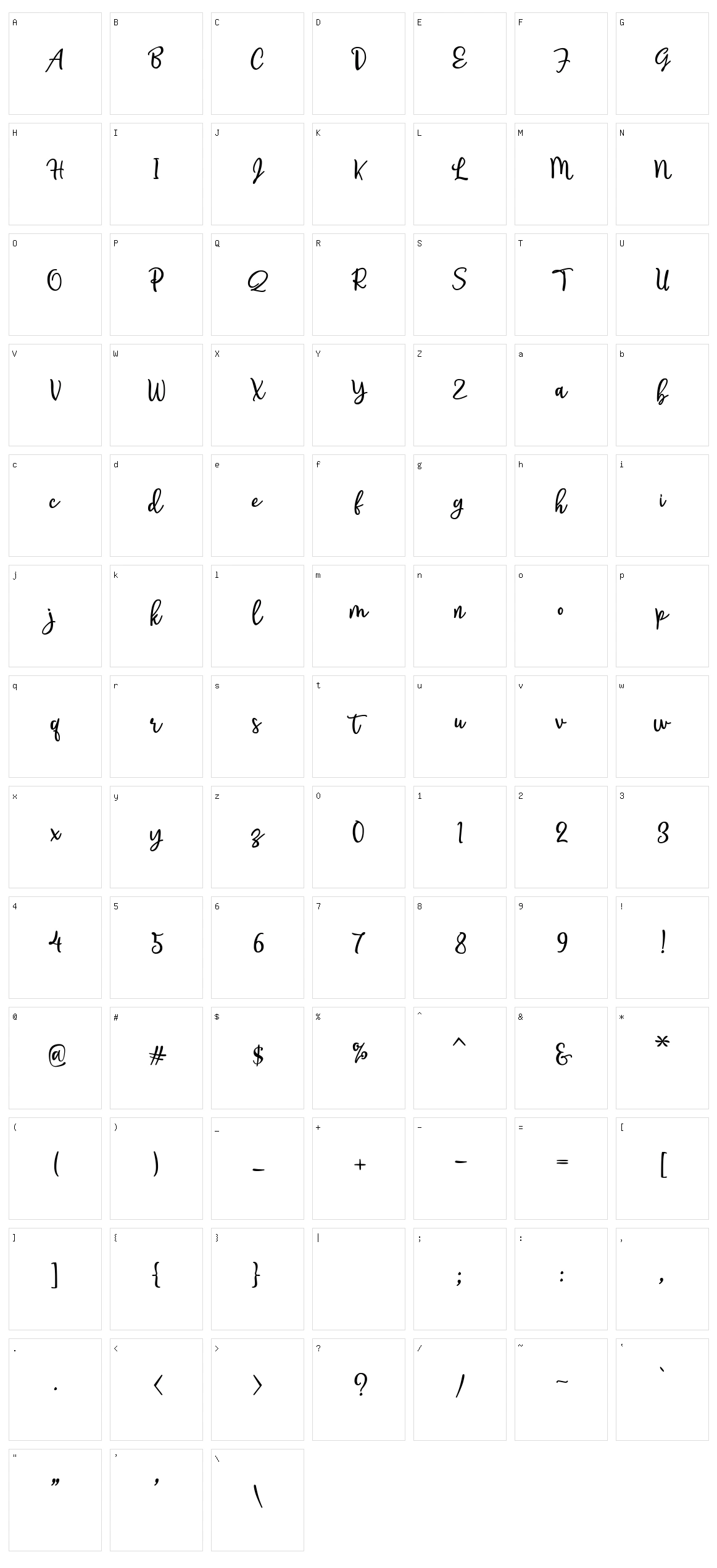 Lovalov Character Set