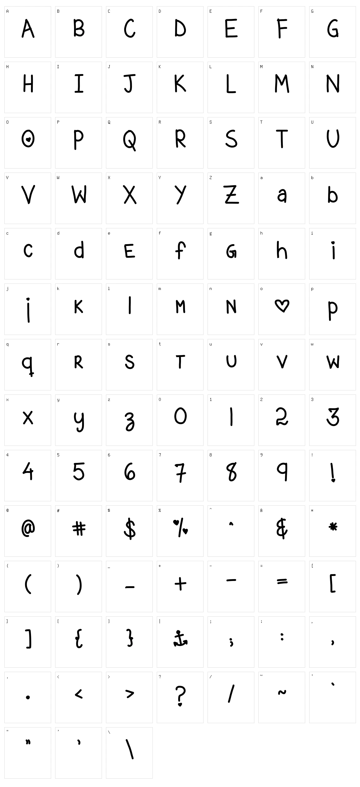 Love Character Set