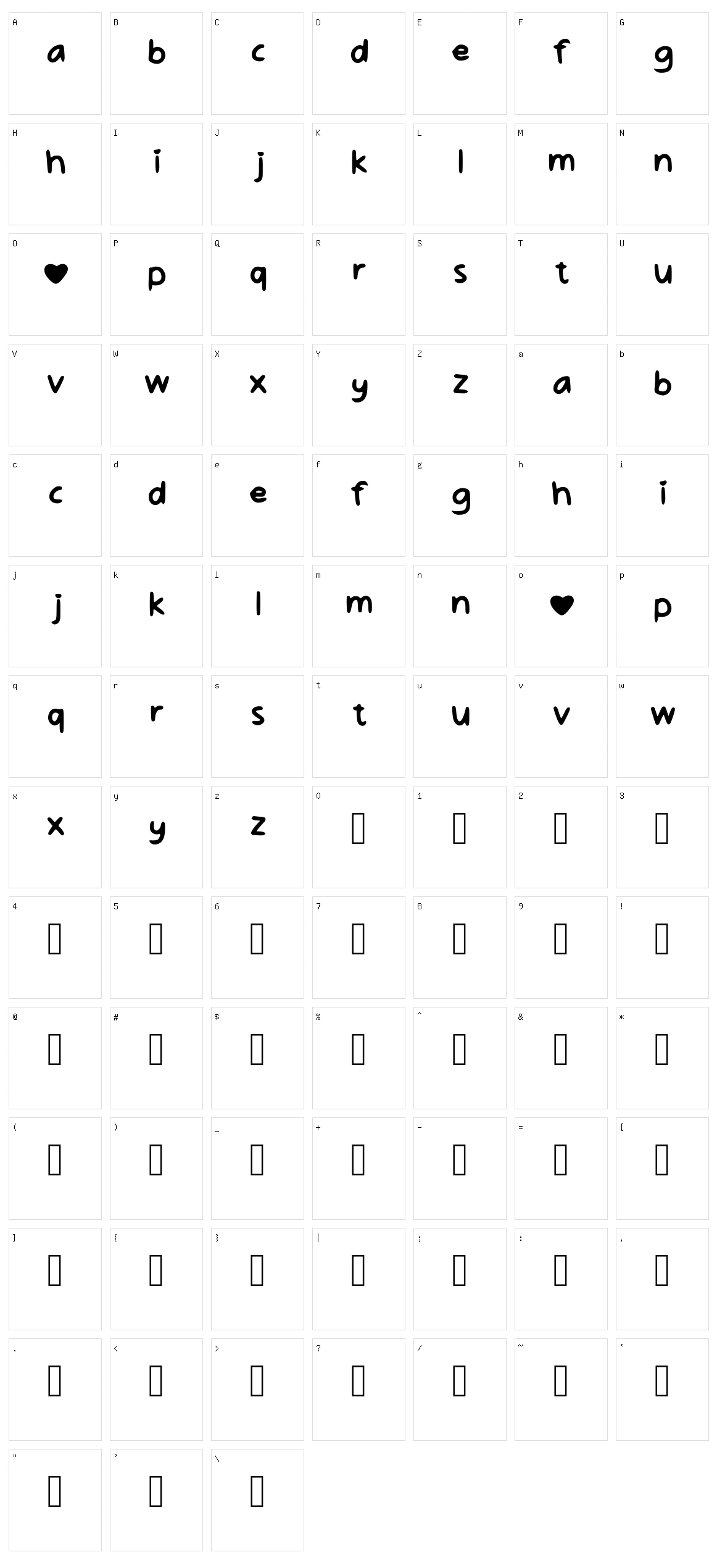 Love In The Sky Character Set