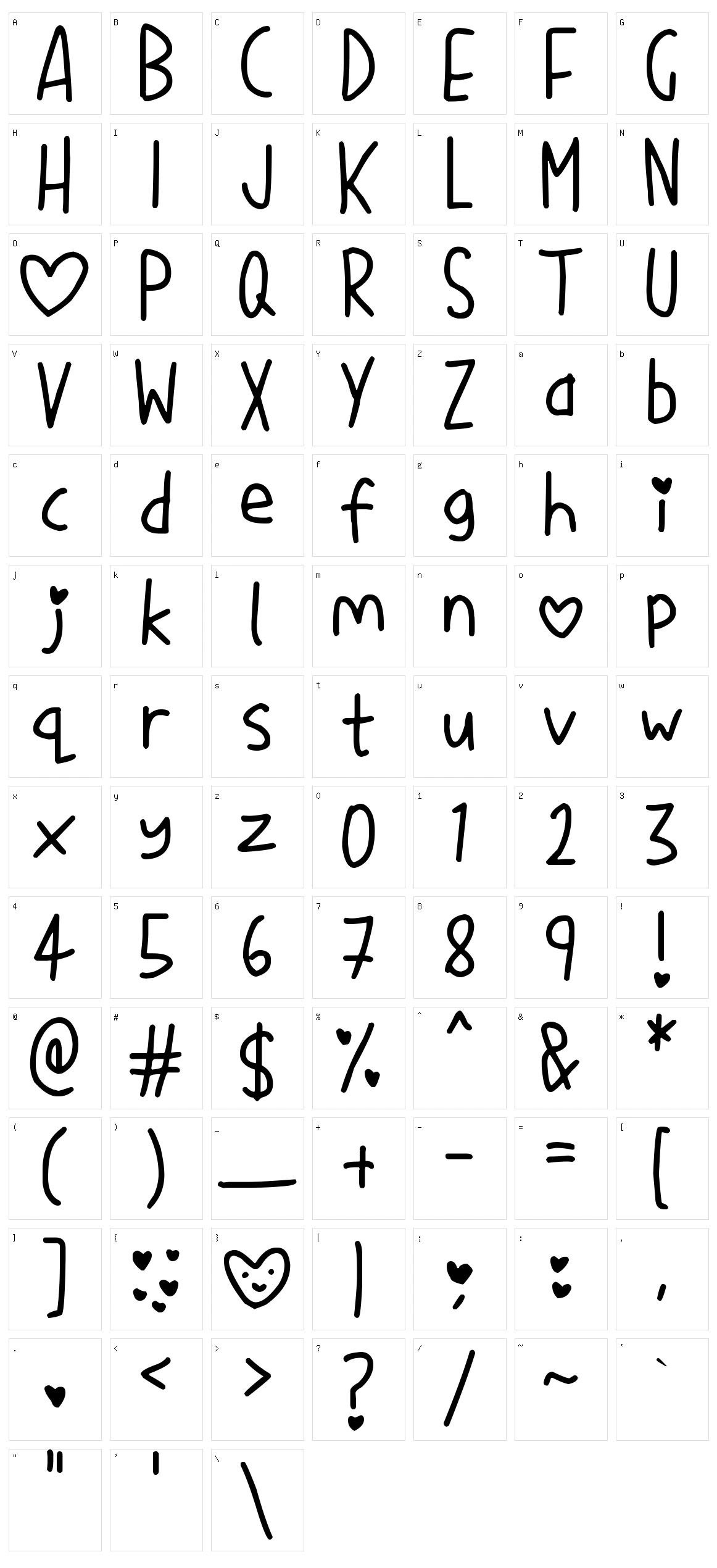 Love Me Character Set