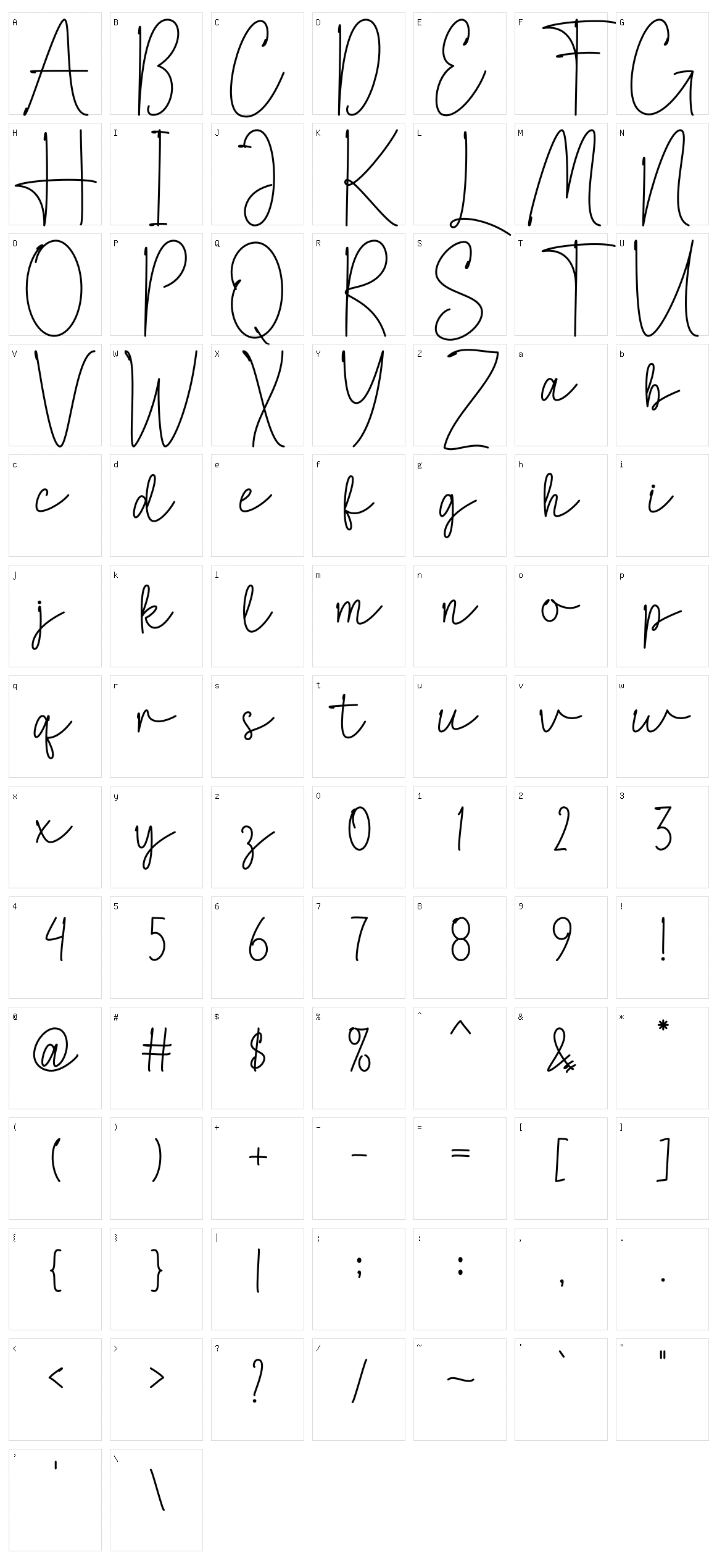 Love Signature Character Set