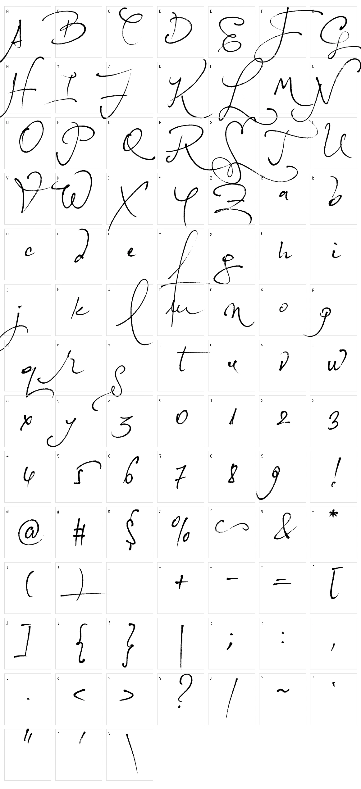 Loveletter No. 9 Character Set