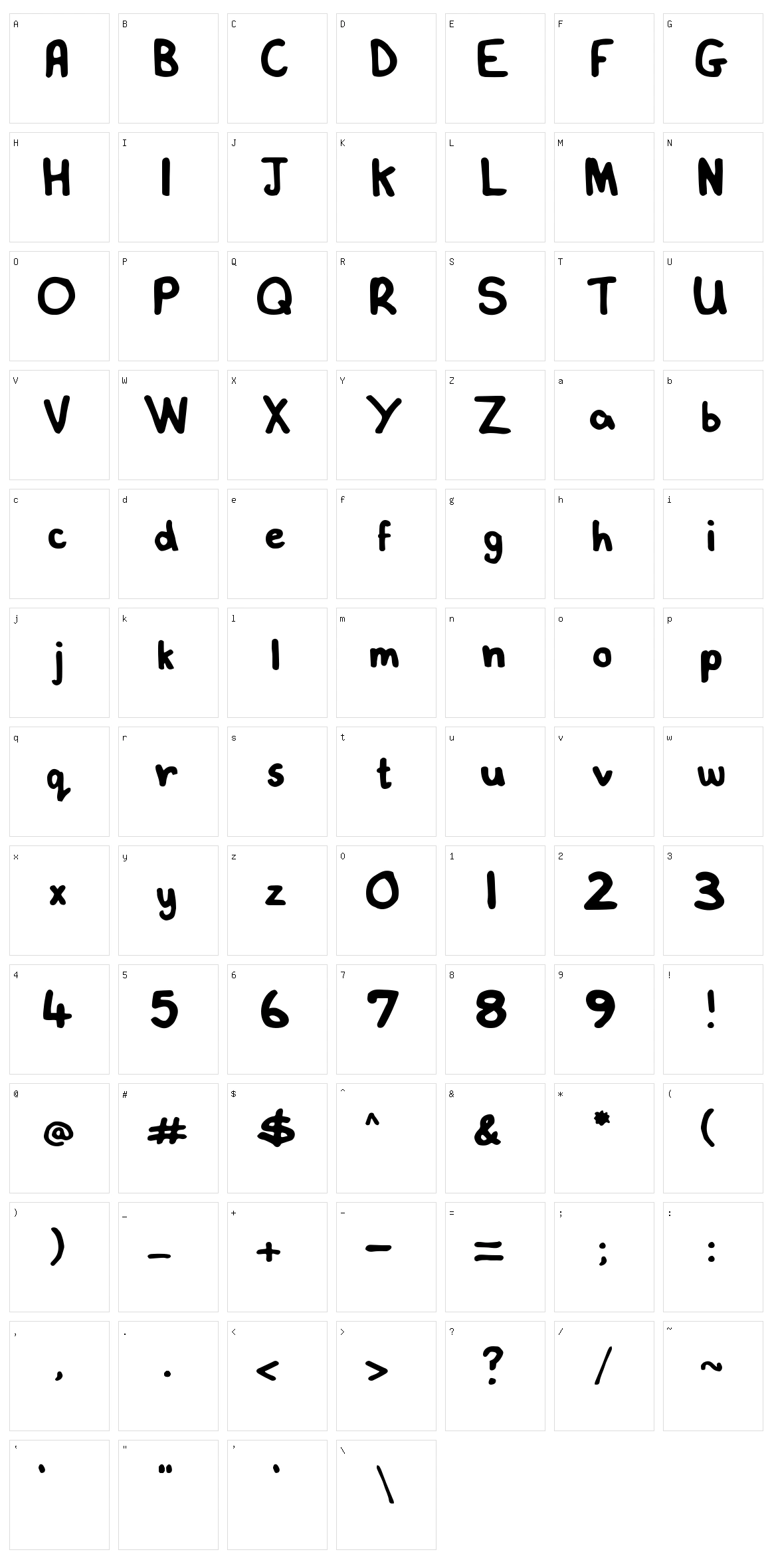 Lovelexie Handwritten Character Set