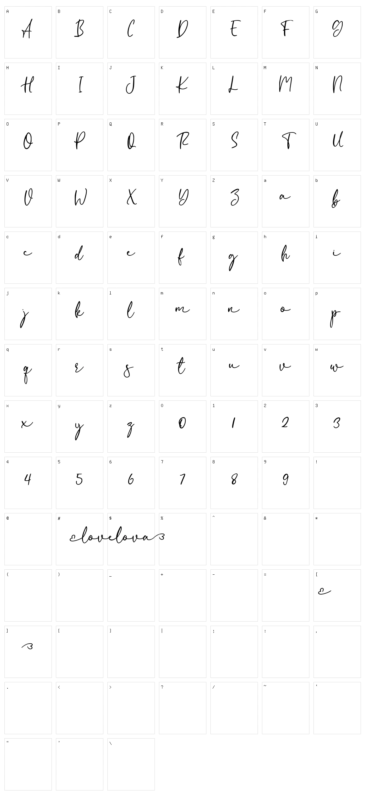 Lovelova Character Set