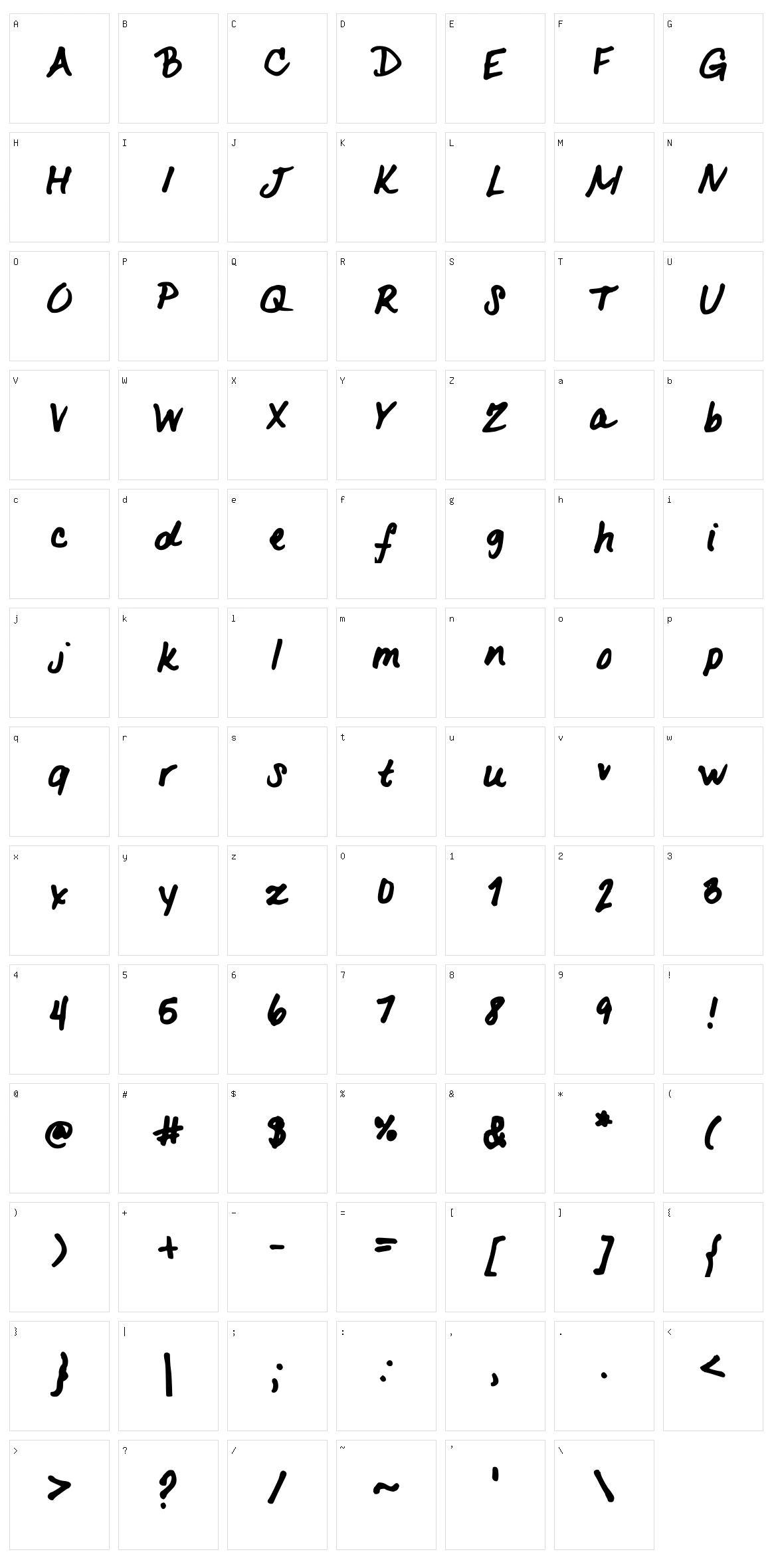 LovelyK Character Set