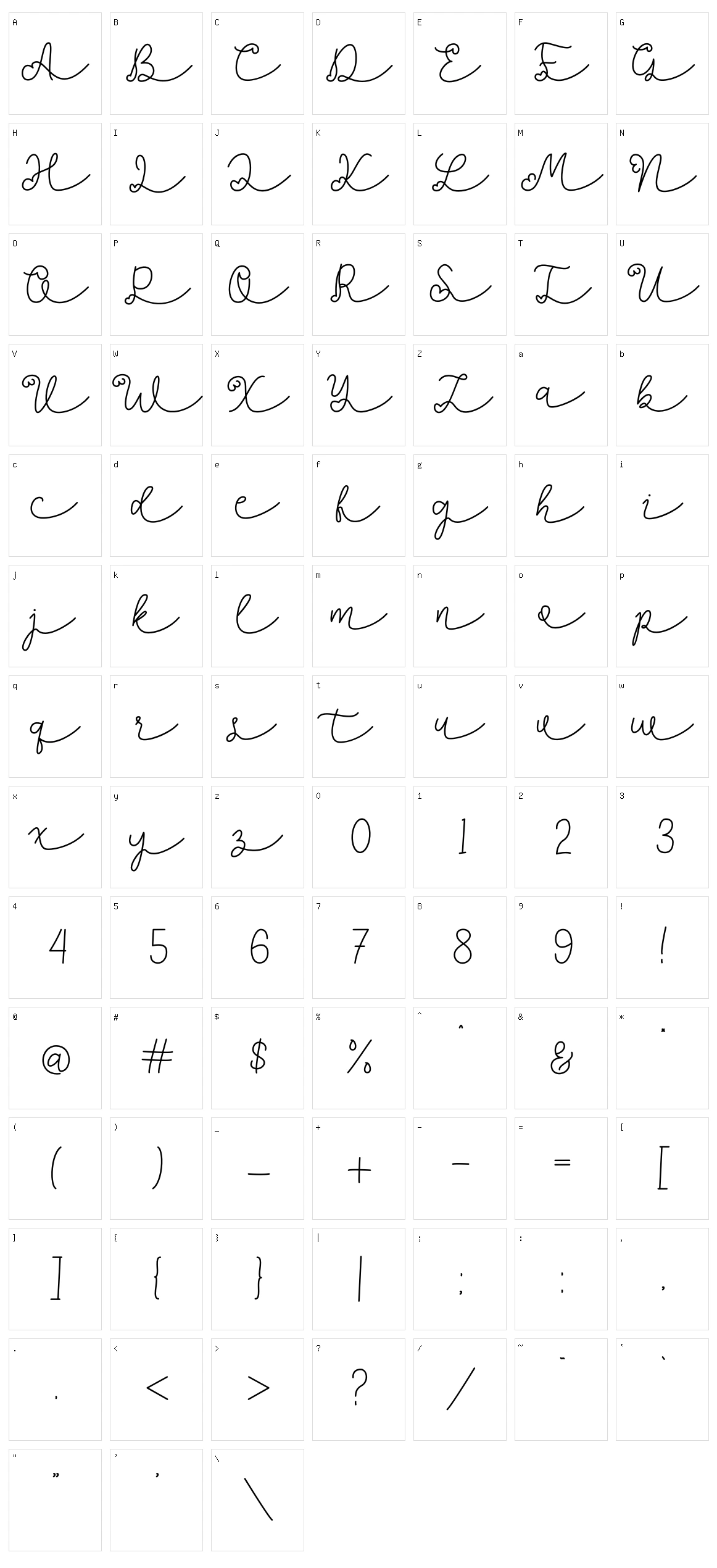 Lovlia Character Set