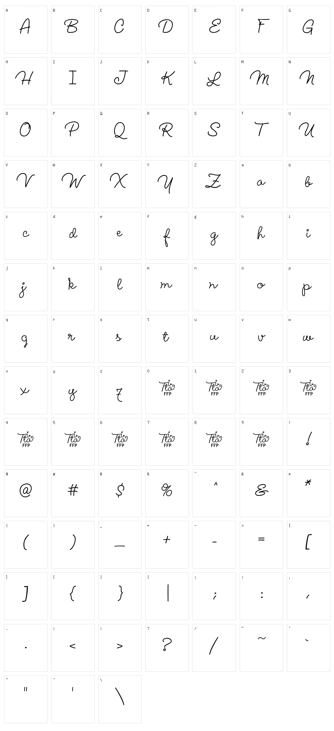 Lucemita Character Set