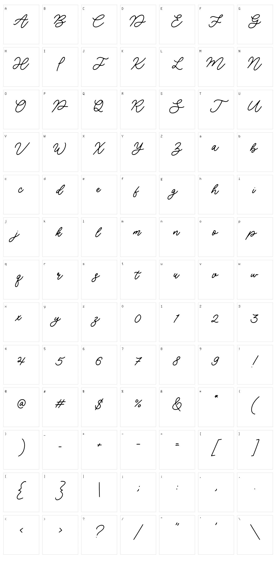 Luckangle Character Set