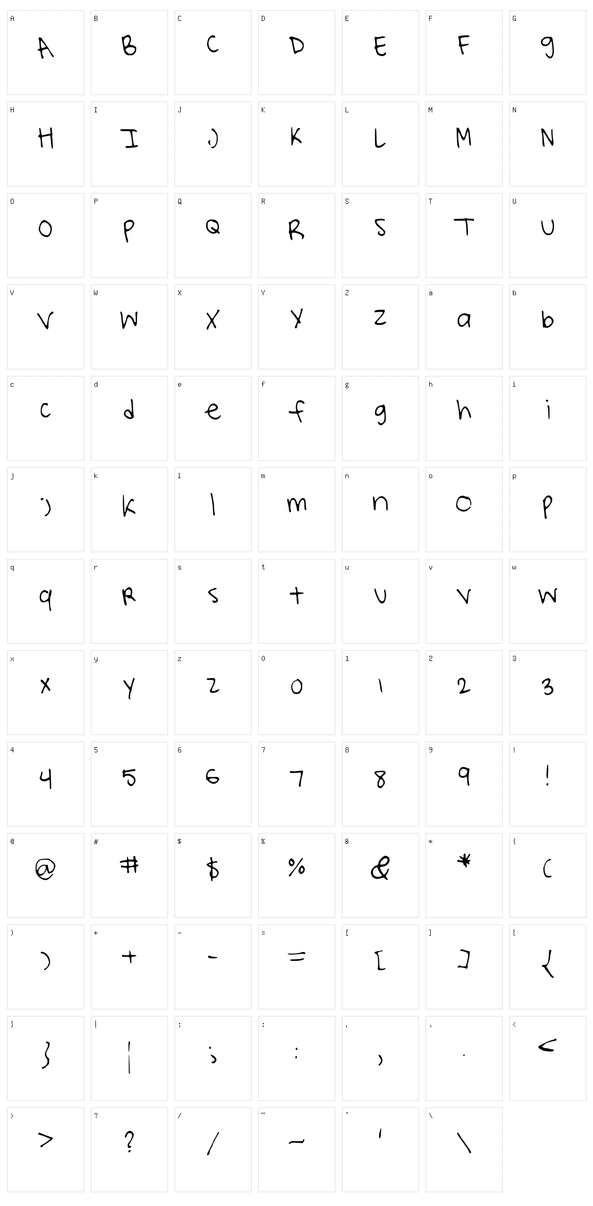 Lucys Scribblings Character Set