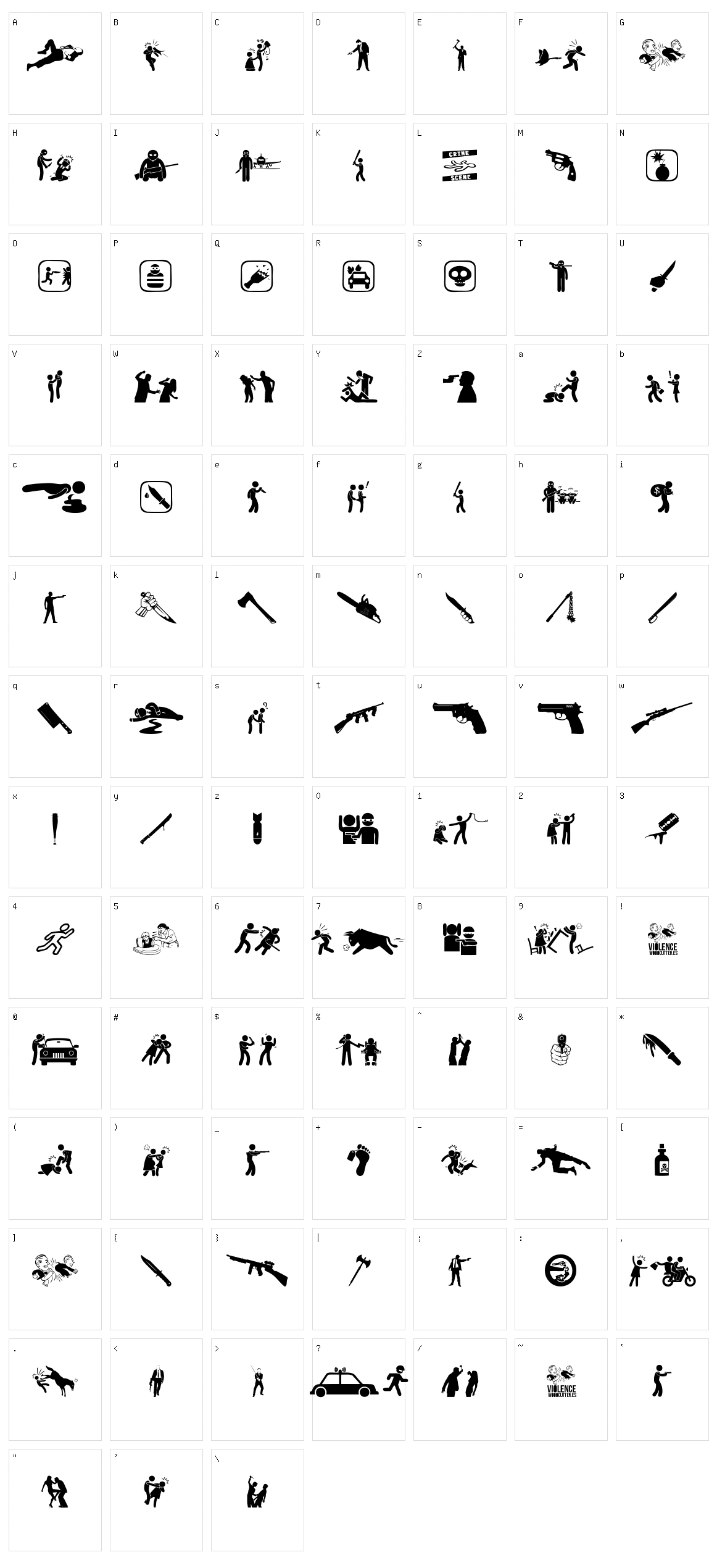 Violence Character Set