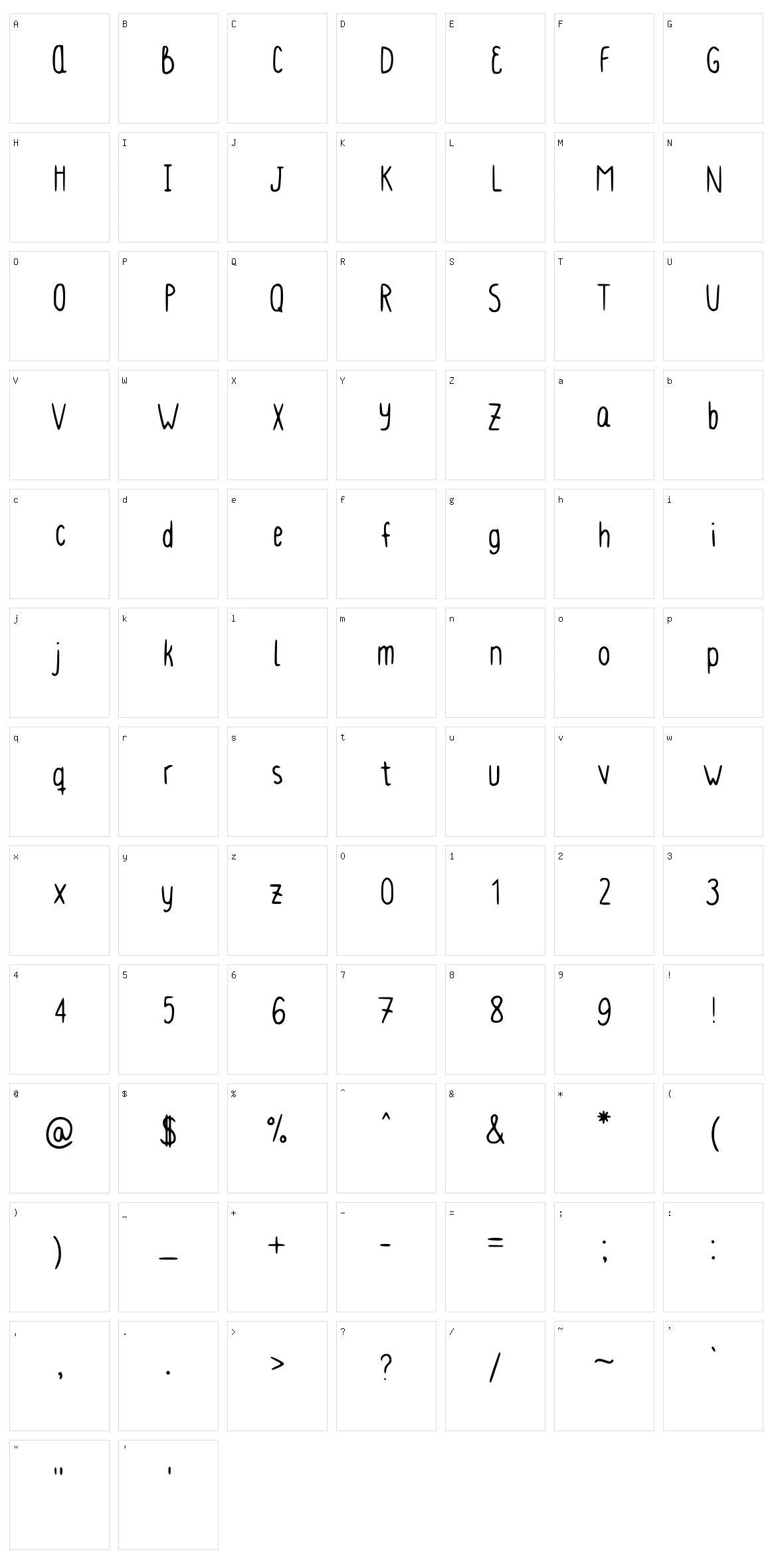 Lunes Character Set