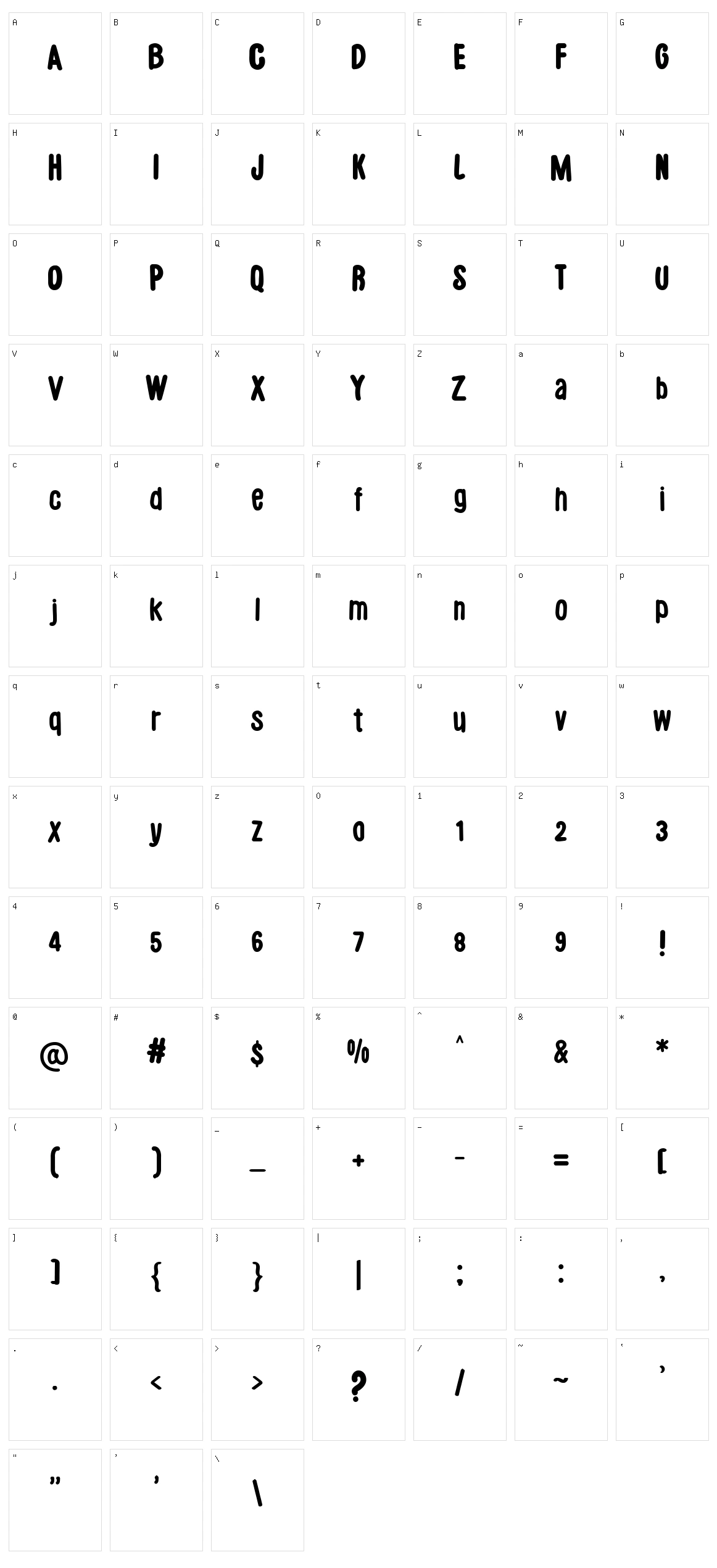 Luthfya Character Set