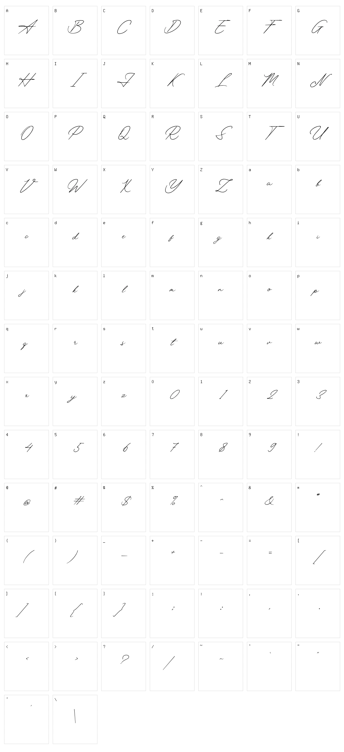 Luxembourg Signature Character Set