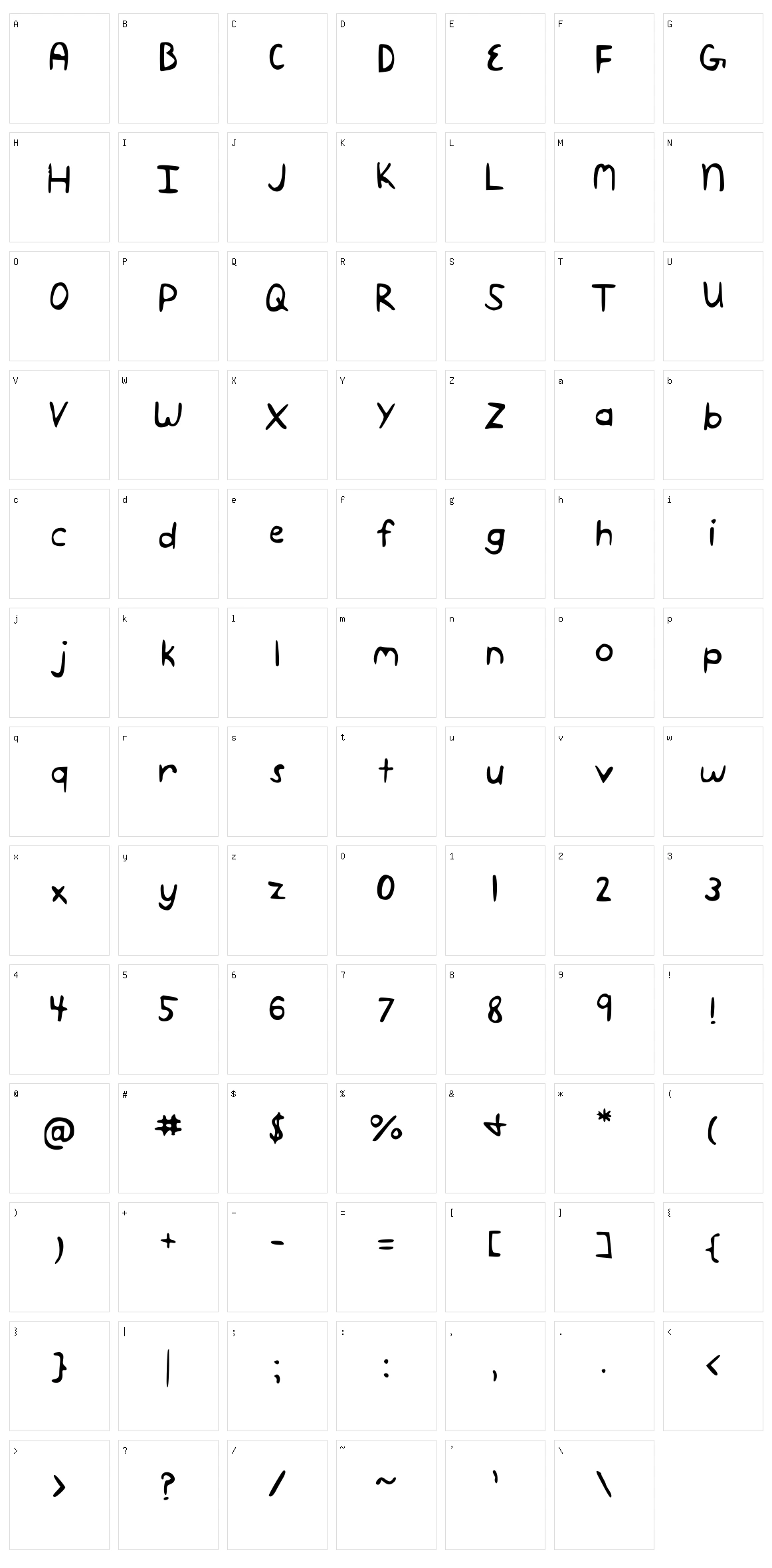 Lydia Character Set
