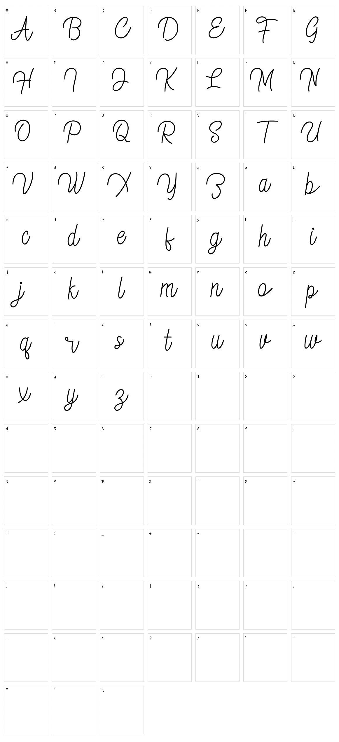 Lydia Character Set
