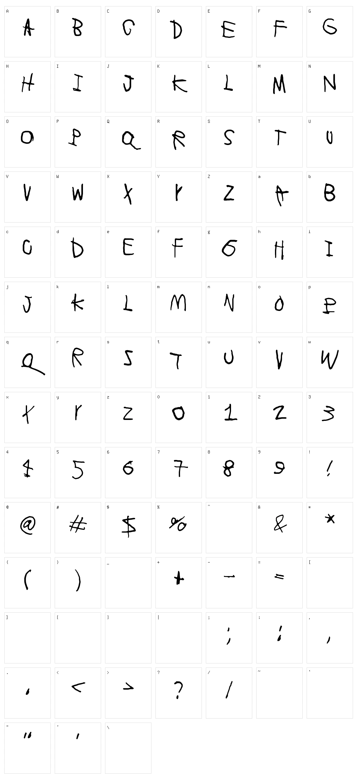 Lyhyt Lauantai Character Set
