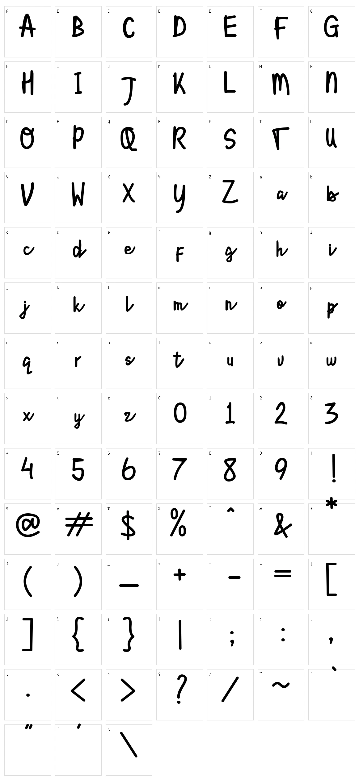 Lyonetta Handwriting Character Set