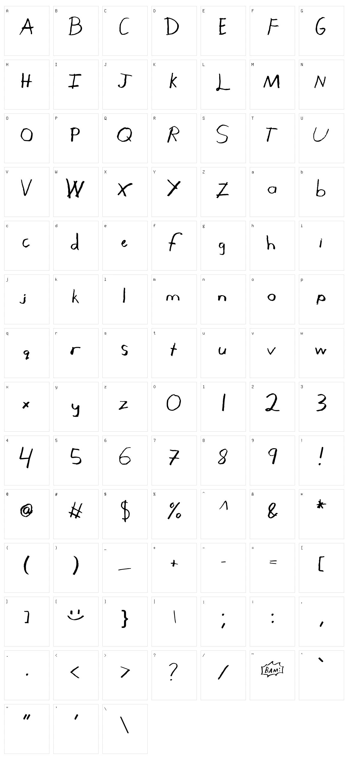 M9 Character Set