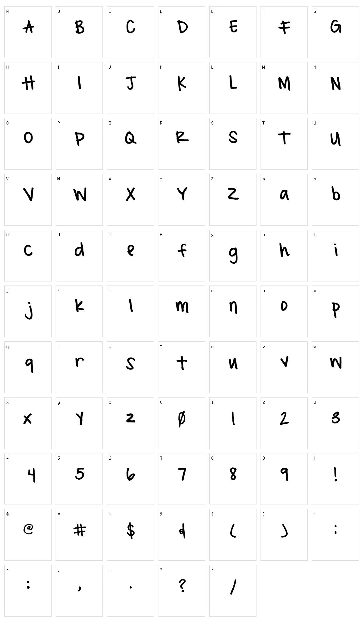 Macady Character Set