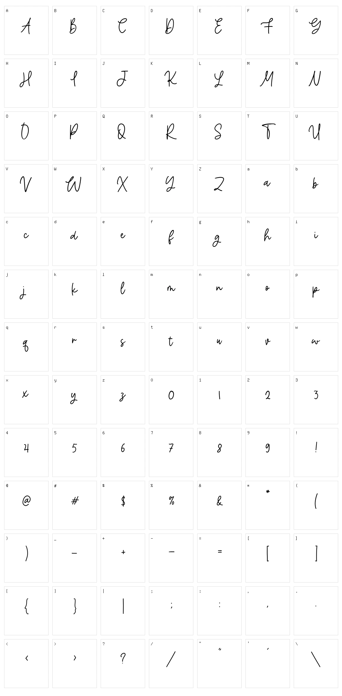 Machiato Character Set