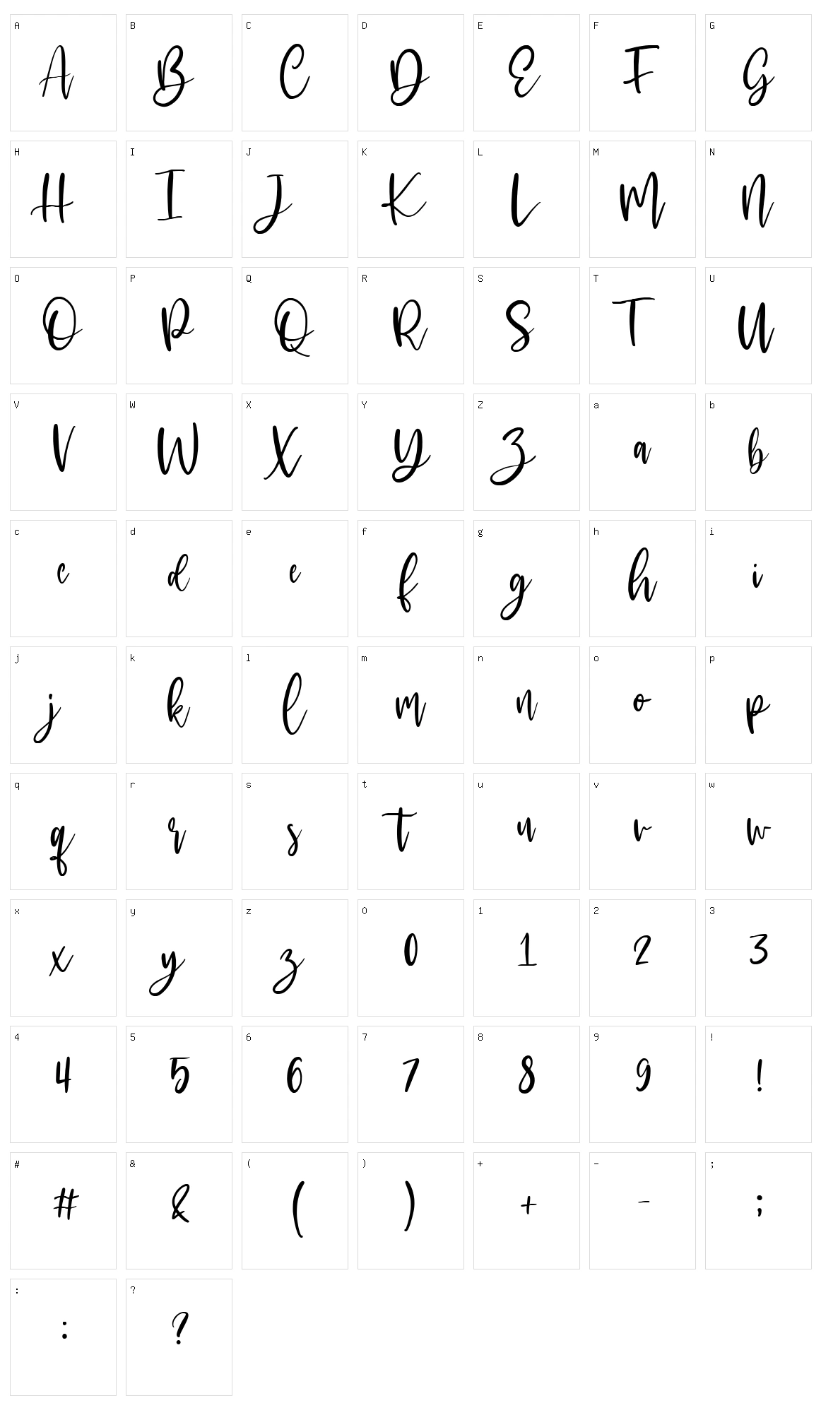 Mackyloo Character Set