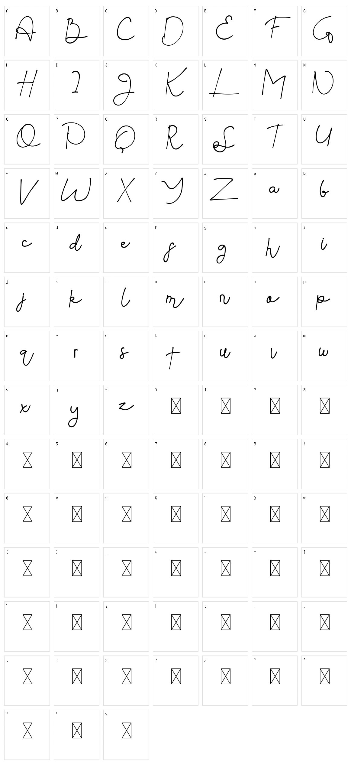 Mad Galaxy Script Character Set