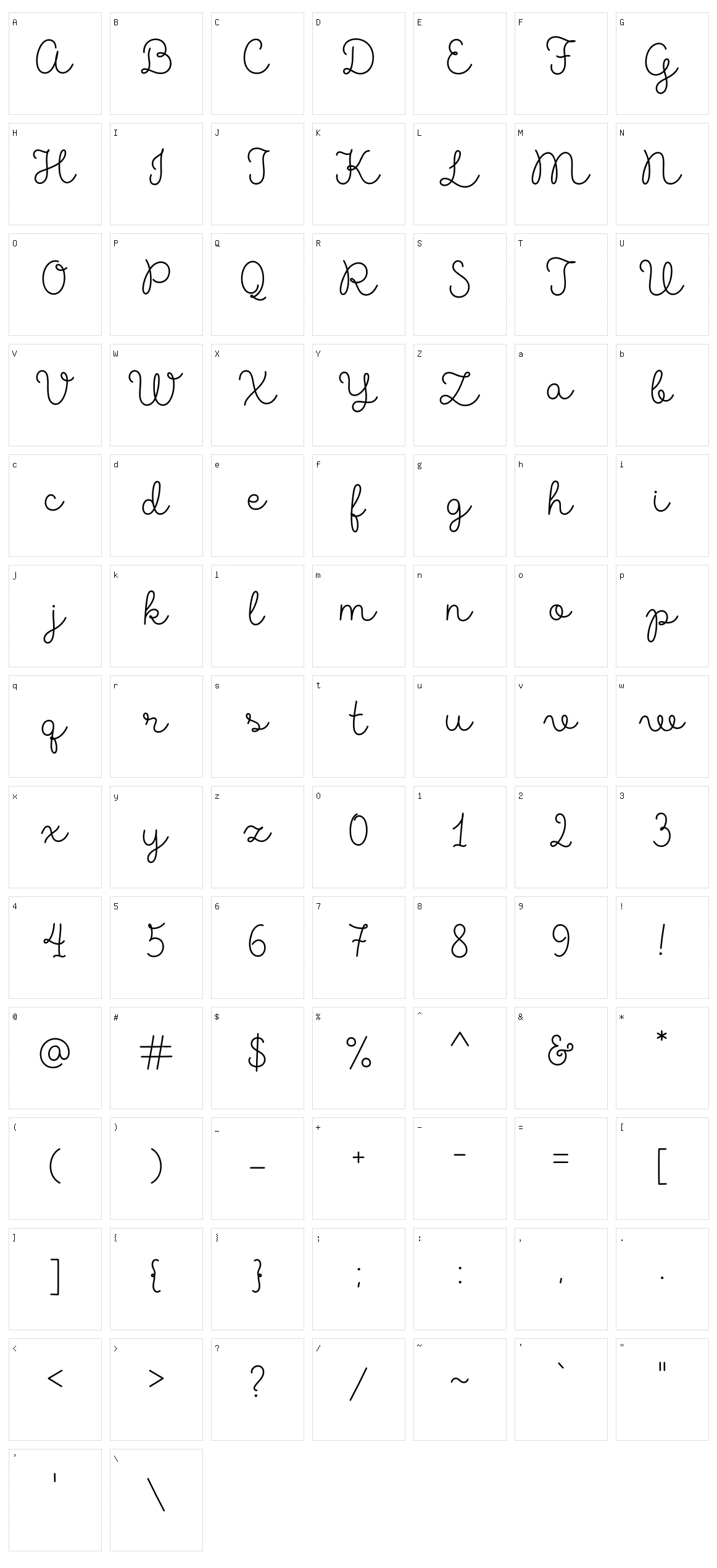 Made Likes Script Character Set