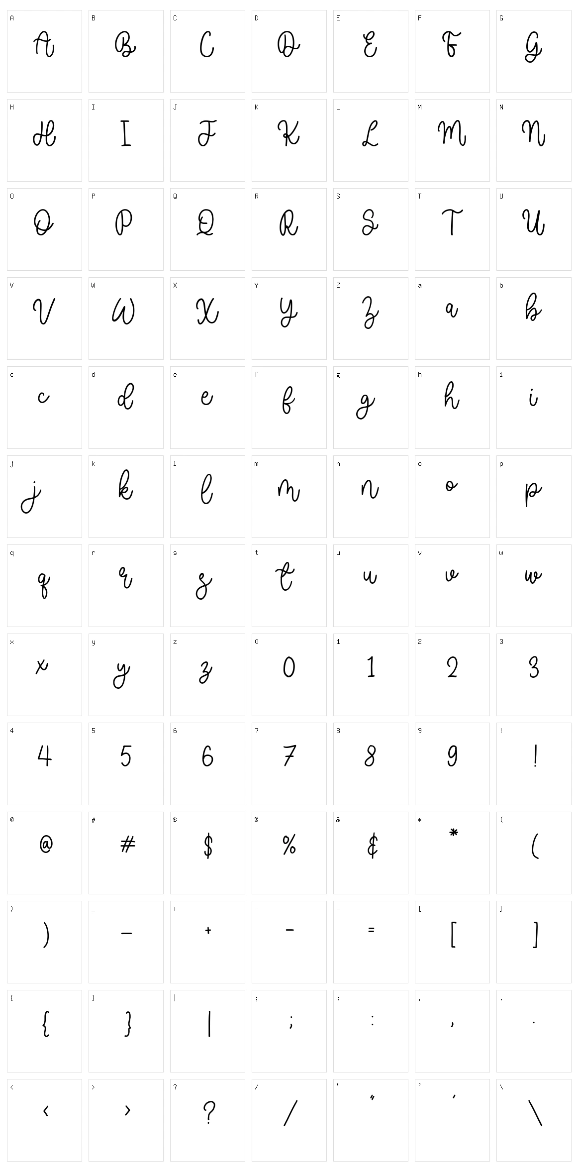 Madelief Character Set