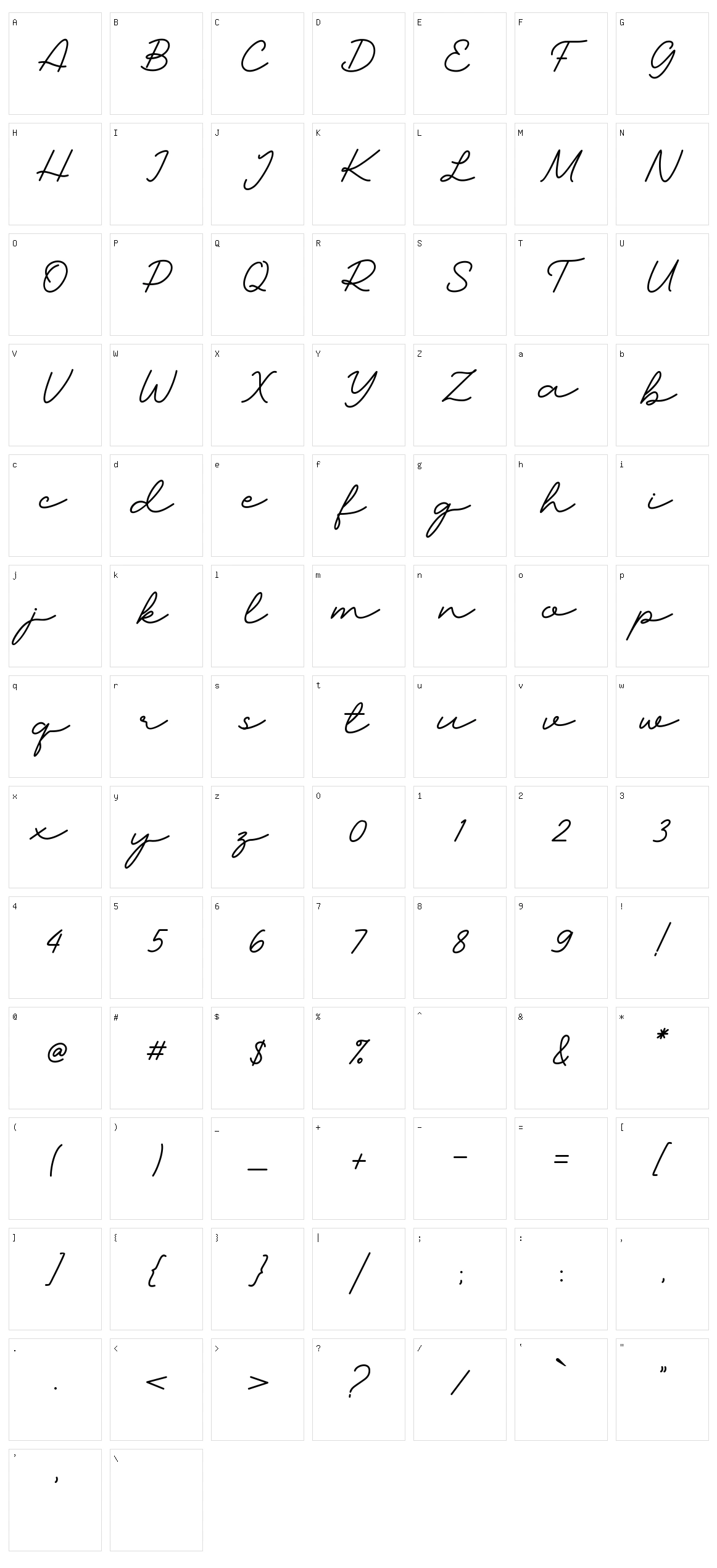 Madore Character Set