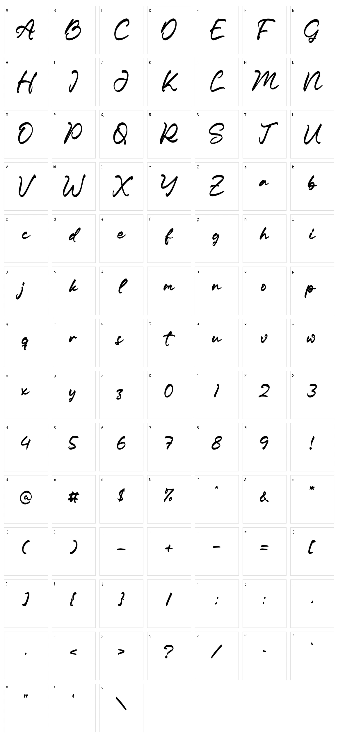 Madstick Character Set